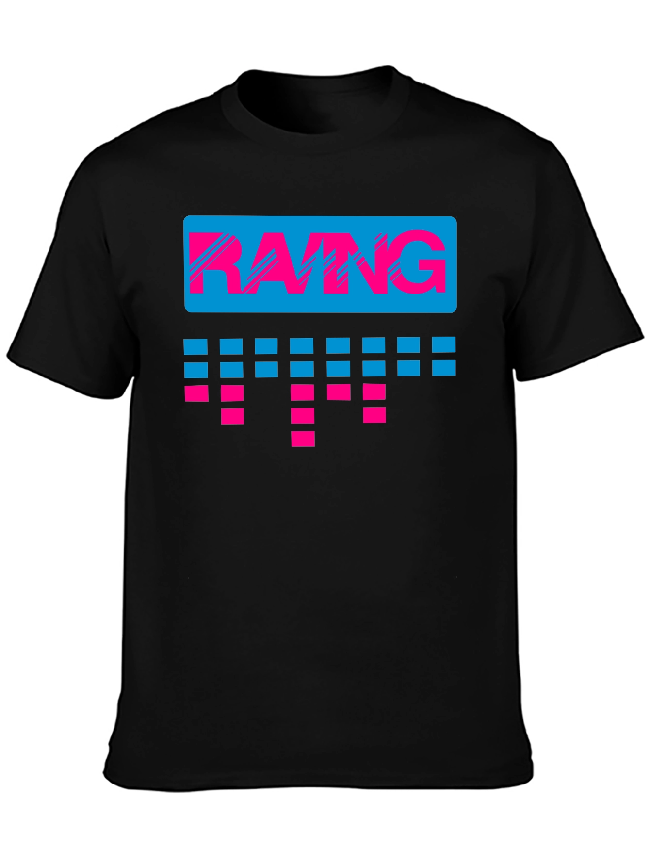 Black Retro RANG Graphic Tee - Cool 80s Style! view 3