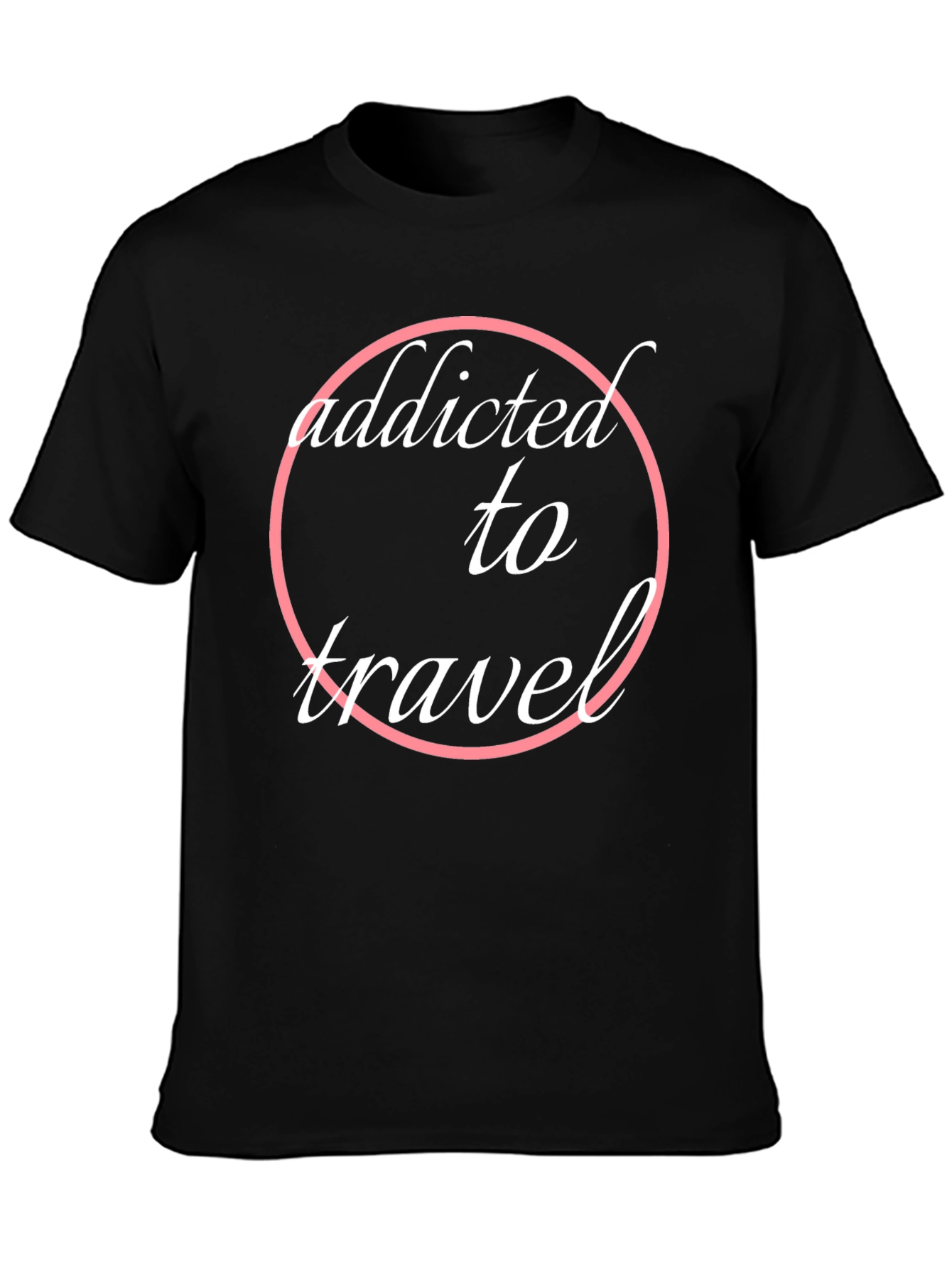 Black Addicted to Travel T-Shirt | Stylish Black Tee view 3