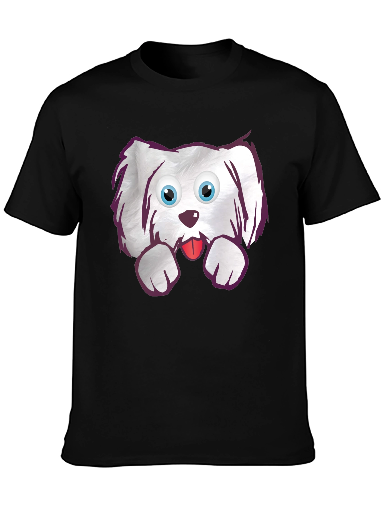 Black Cartoon Dog Graphic T-Shirt - Cute Pet Tee view 3
