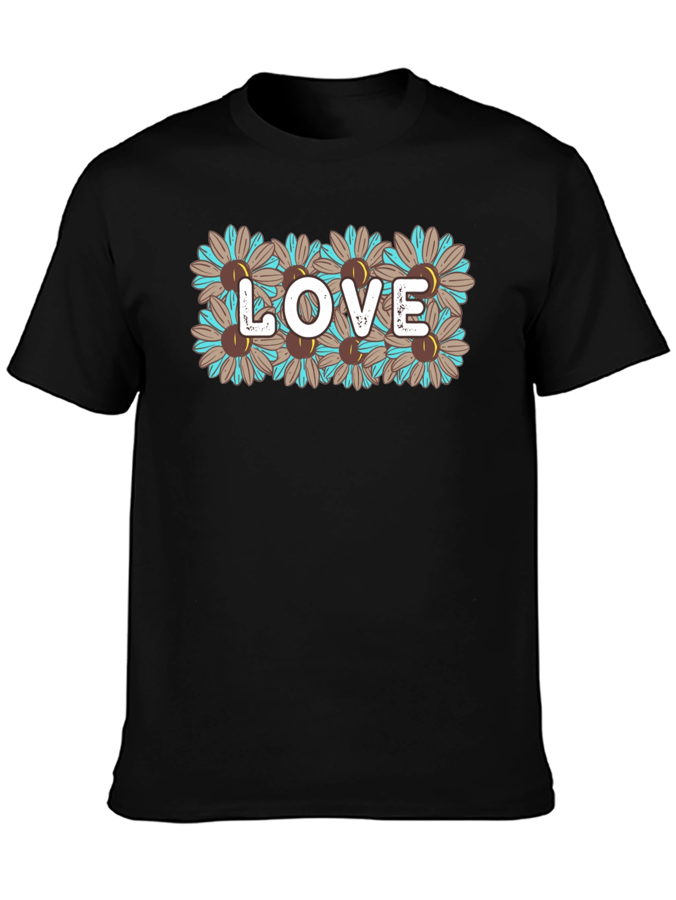 Black Floral LOVE Graphic Tee - Stylish & Unique view 3