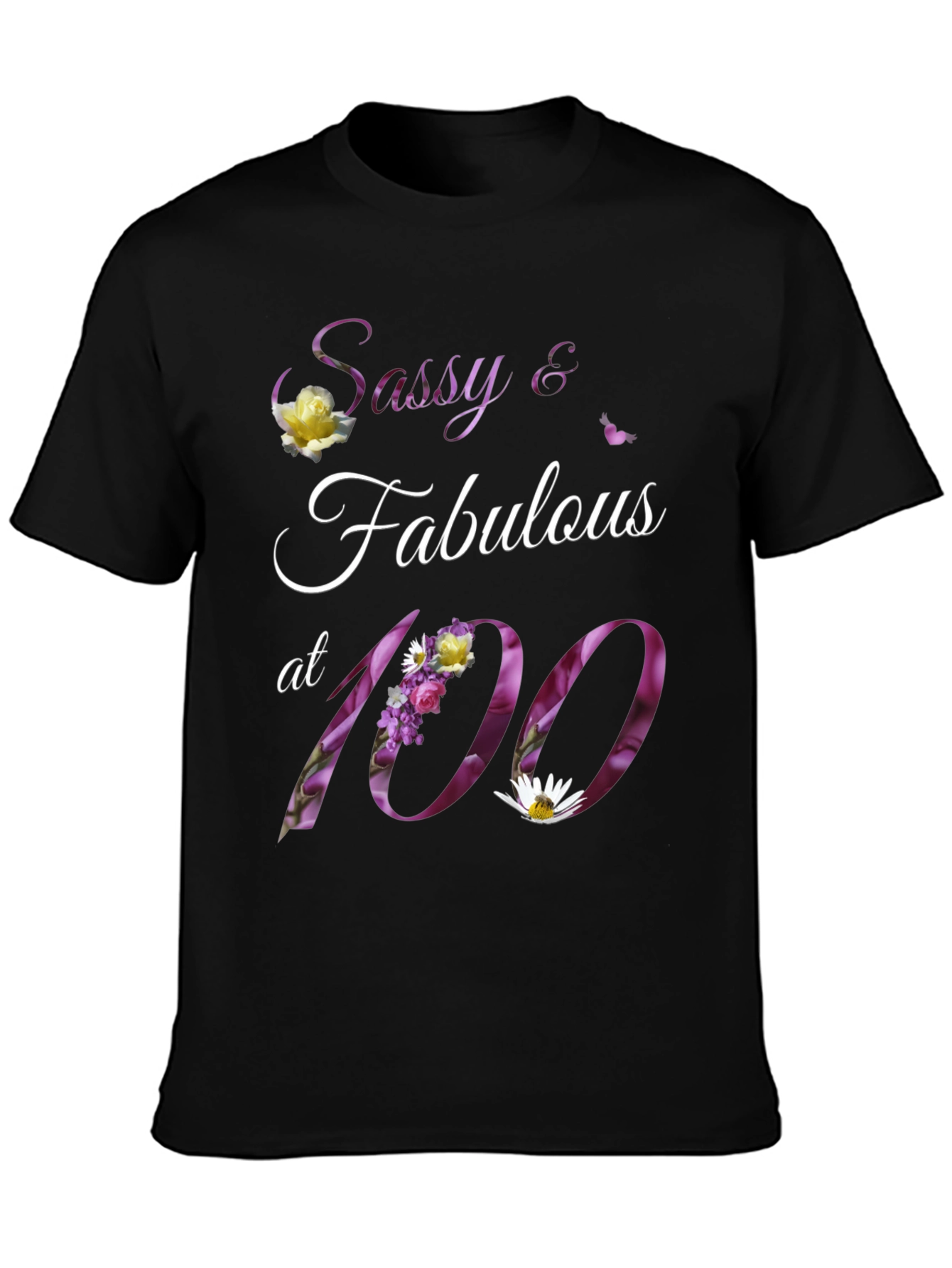 Black Sassy & Fabulous 100th Birthday T-Shirt view 3