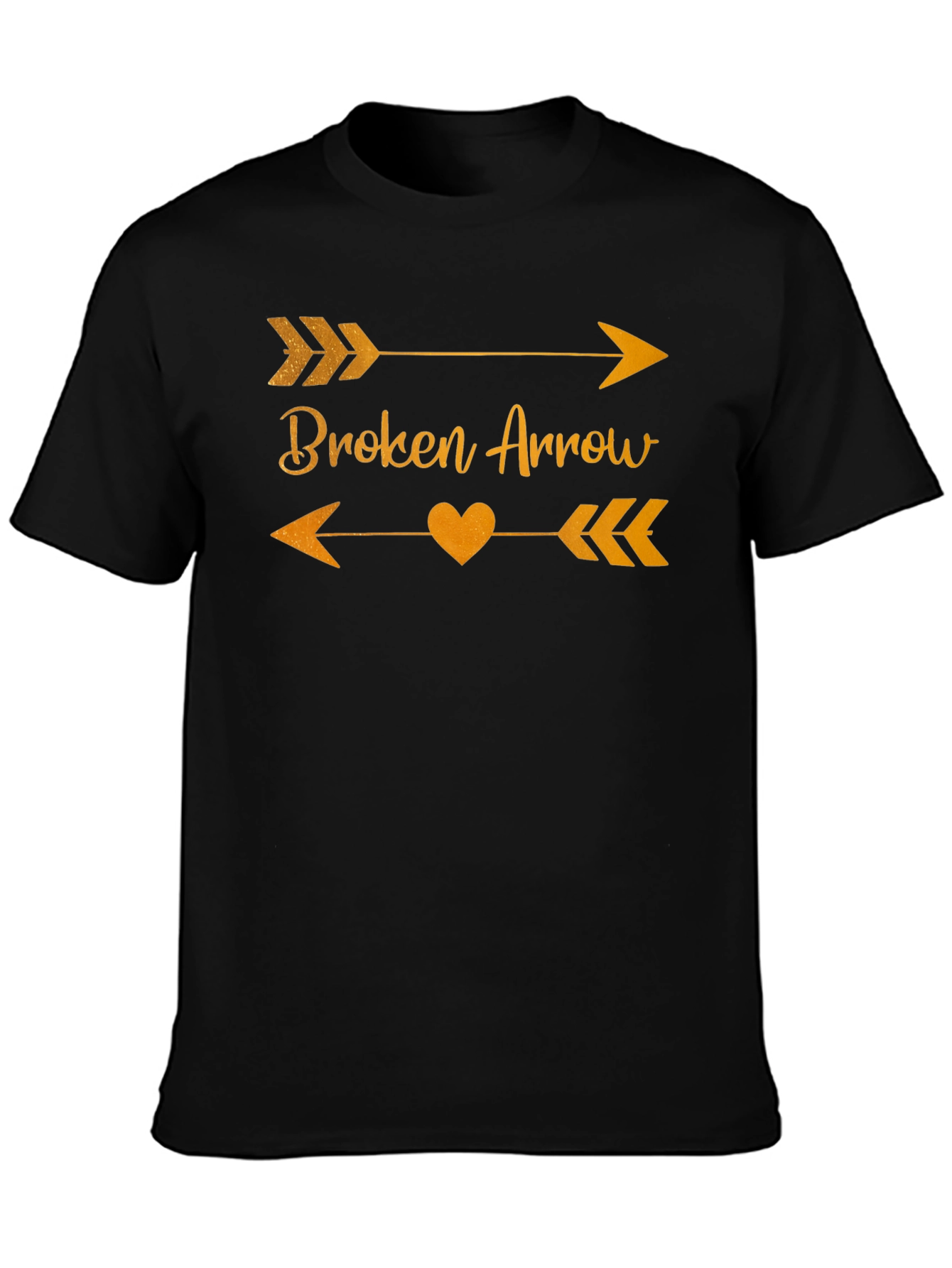 Black Broken Arrow Graphic Tee - Heart Design view 3
