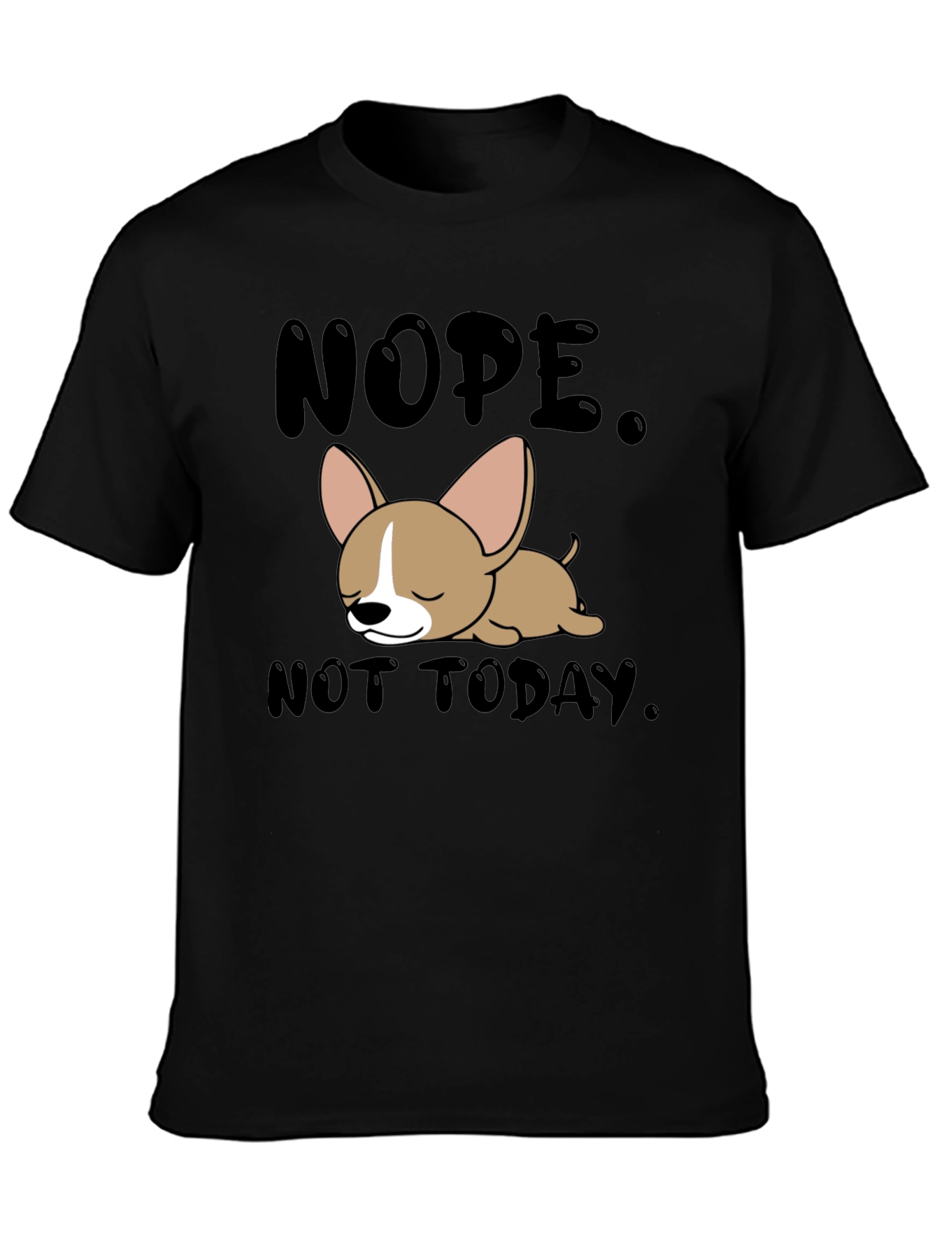 Black Nope Not Today Graphic T-Shirt view 3