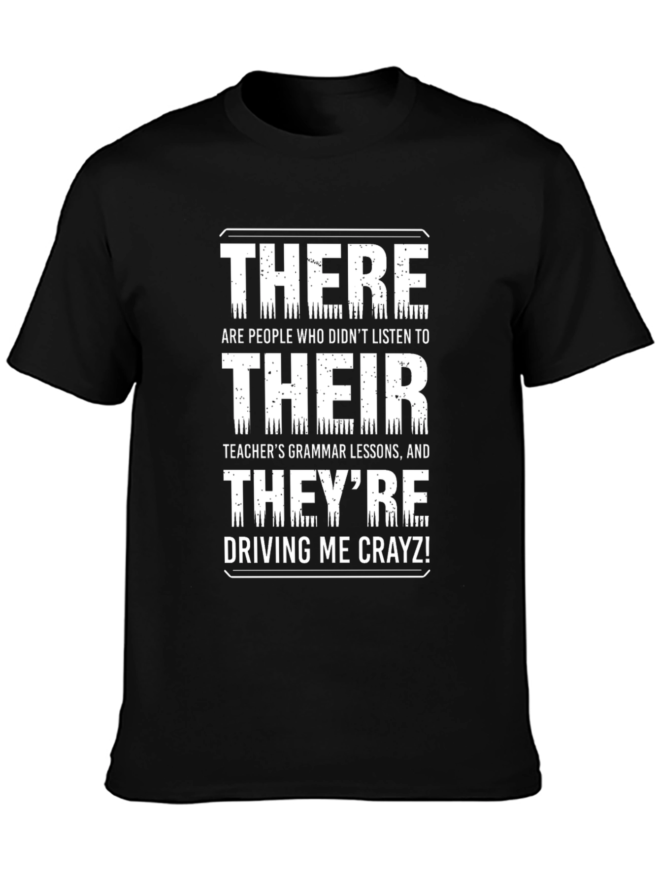 Black Grammar Police Funny T-Shirt view 3