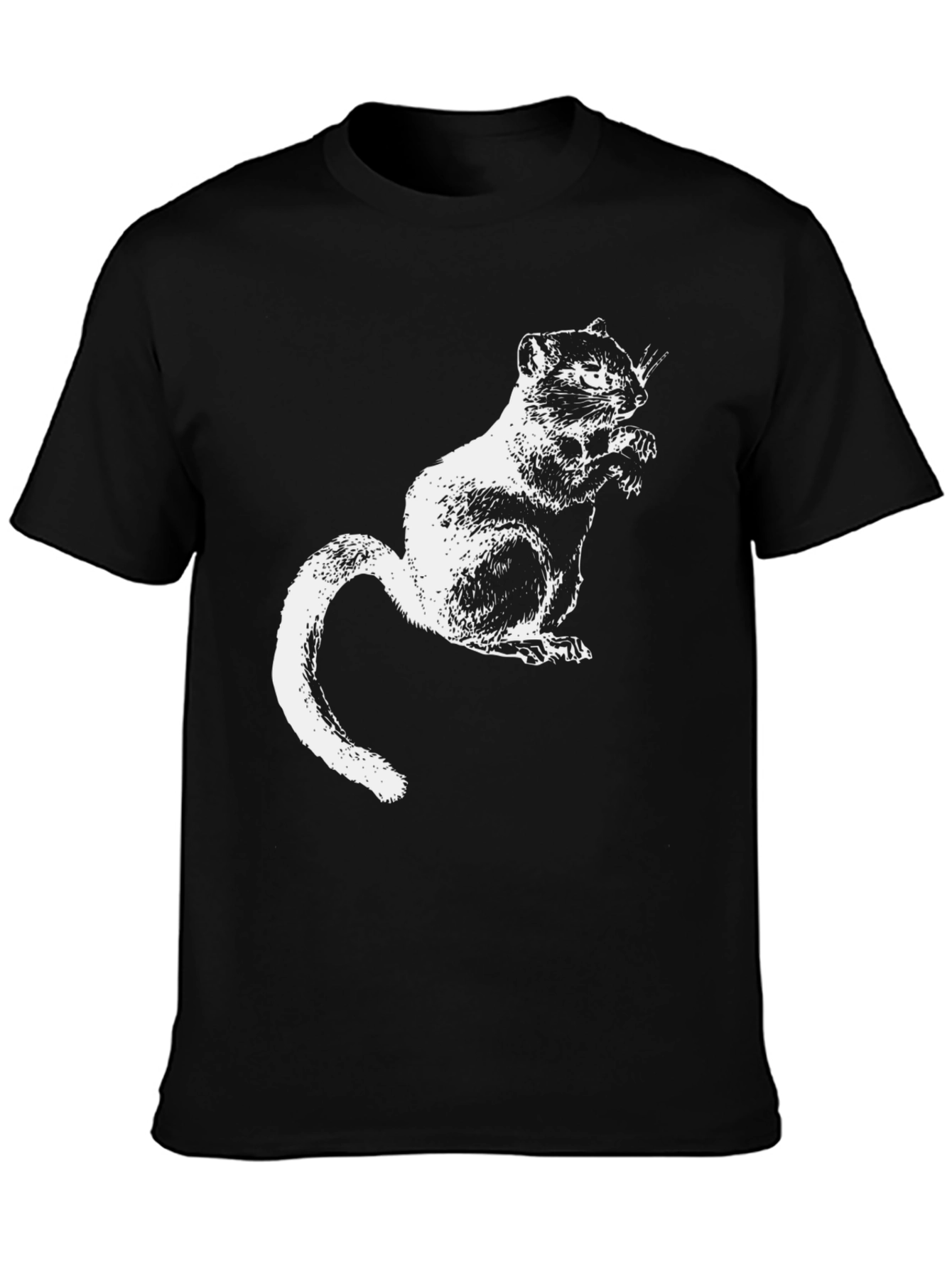 Black Chipmunk Graphic Tee - Unisex Black T-Shirt view 3