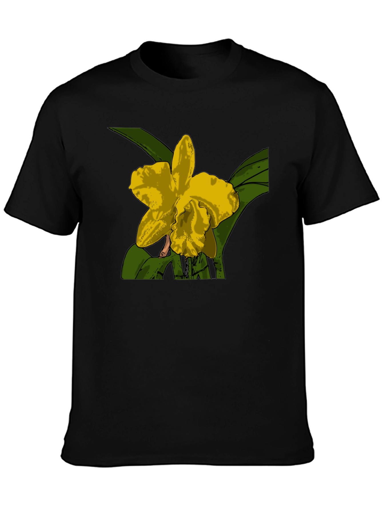 Black Orchid Graphic Tee - Black Cotton Blend view 3