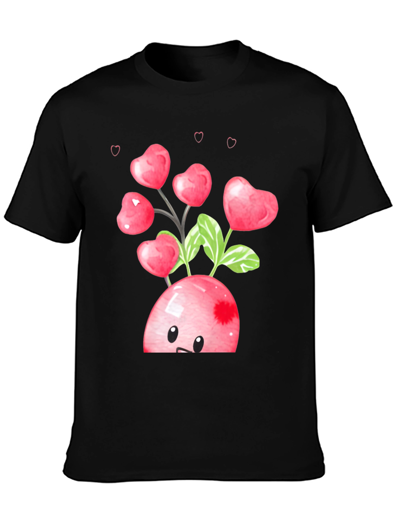 Black Heart Cherry Valentine's Day Graphic Tee view 3