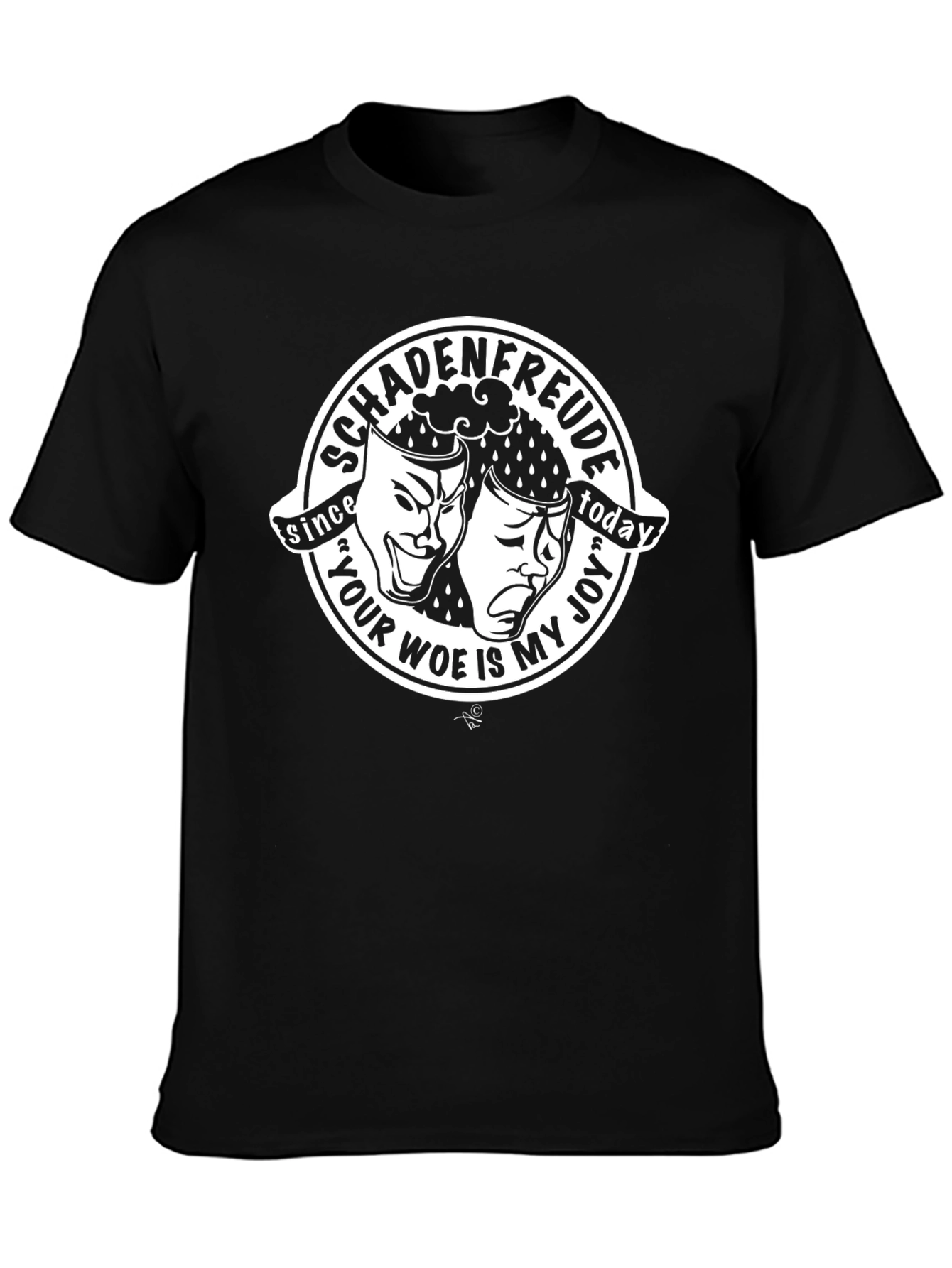 Black Schadenfreude Graphic Print Black T-Shirt view 3