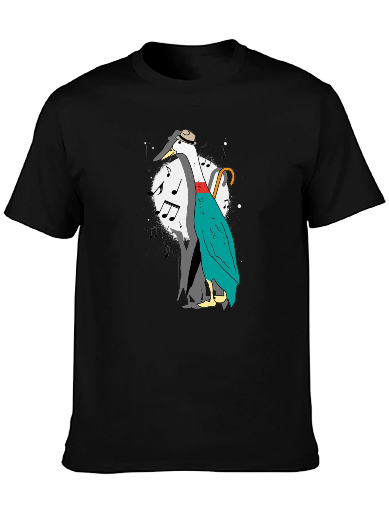 Black Musical Duck Graphic Tee - Quirky Fun Shirt view 3