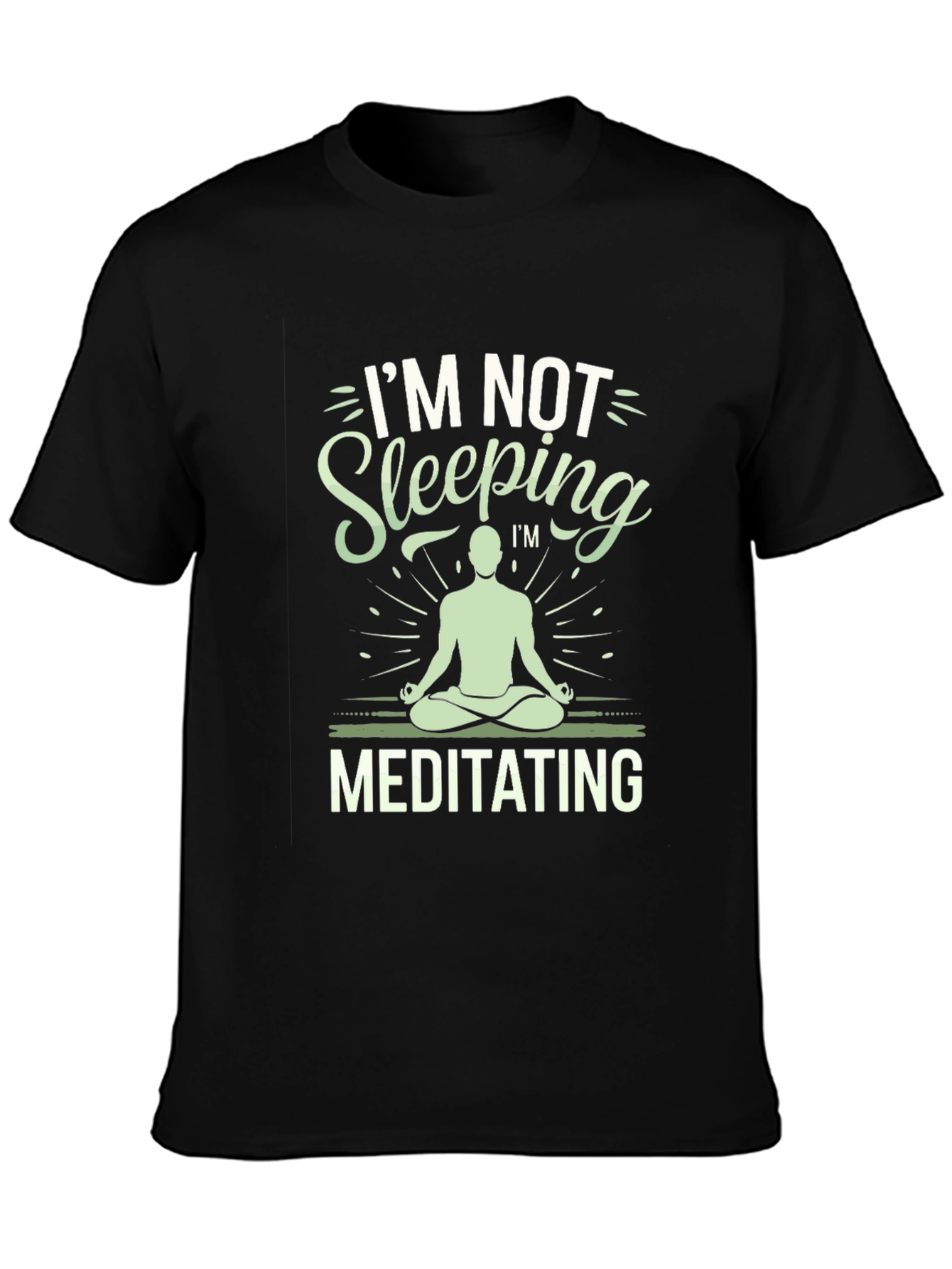 Black Meditating T-Shirt - Funny Yoga Tee view 3