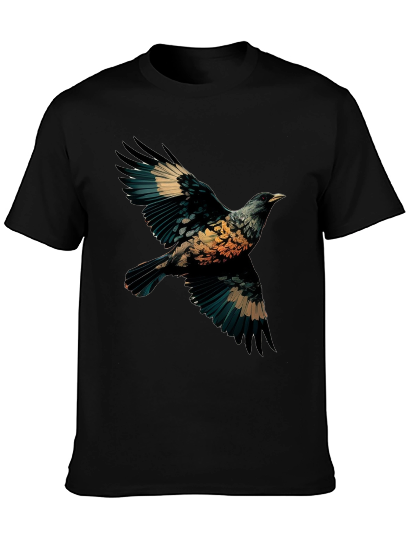 Black Bird Graphic Black T-Shirt view 3