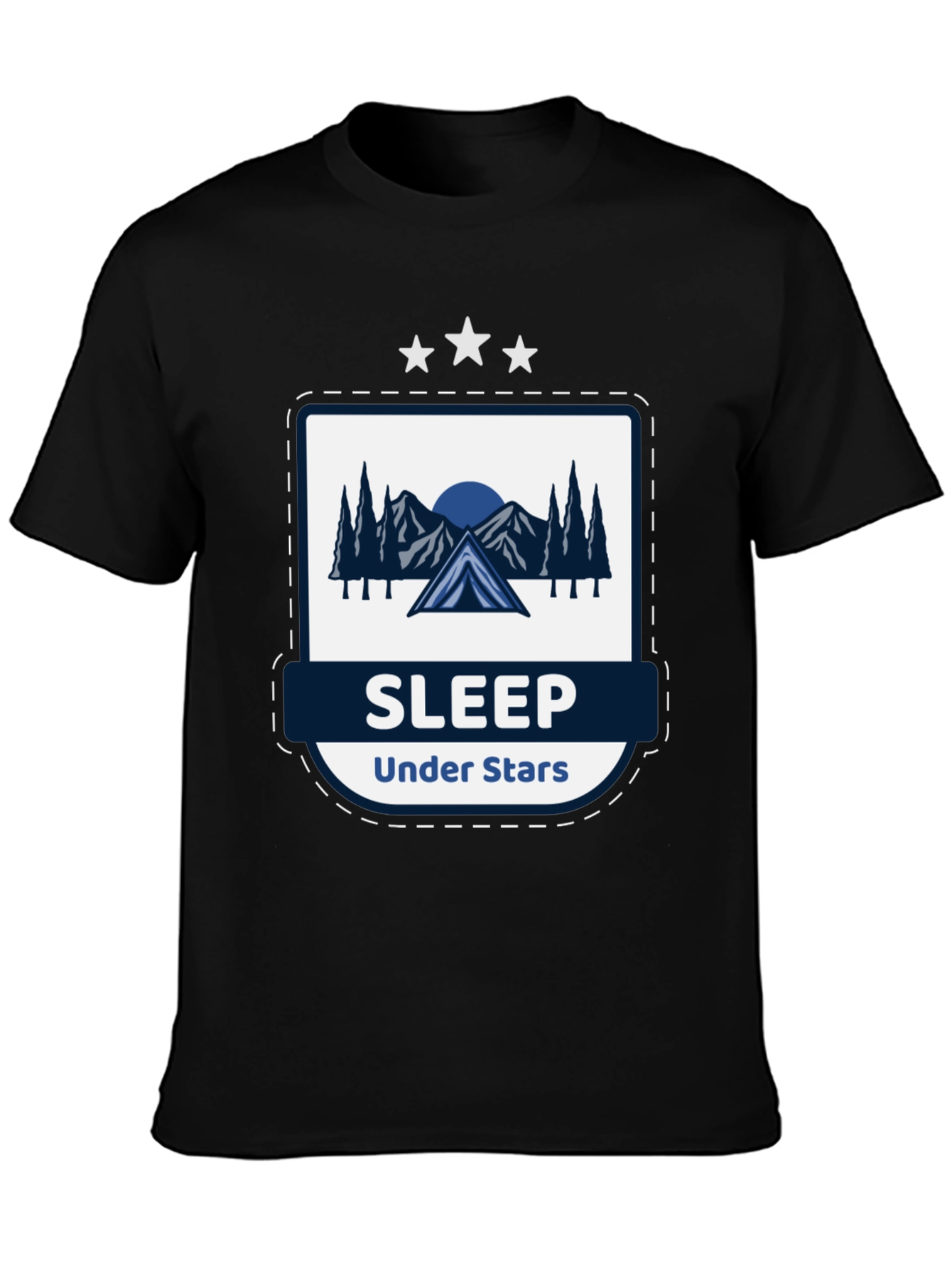 Black Sleep Under Stars Graphic T-Shirt view 3