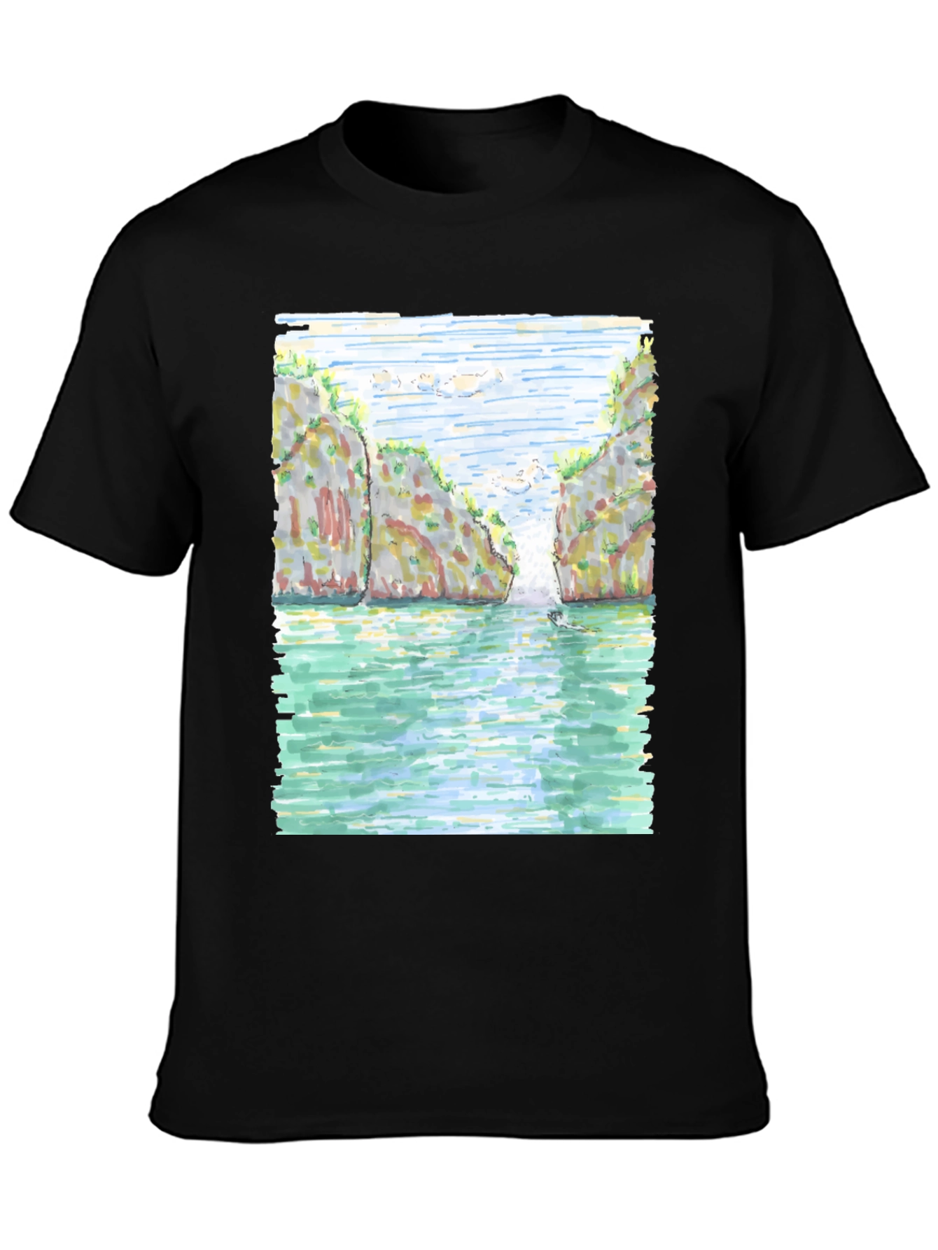 Watercolor Scene T-Shirt - Island Getaway Tee - 3