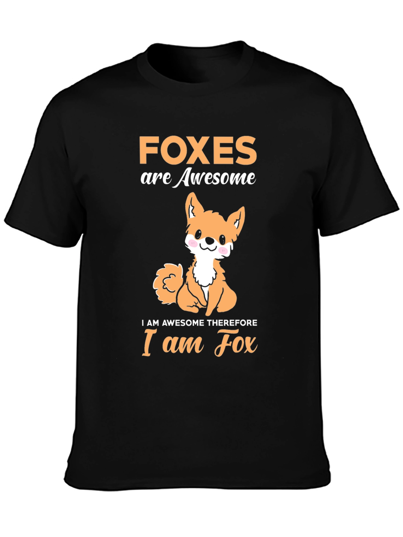Black Foxes are Awesome Graphic T-Shirt view 3