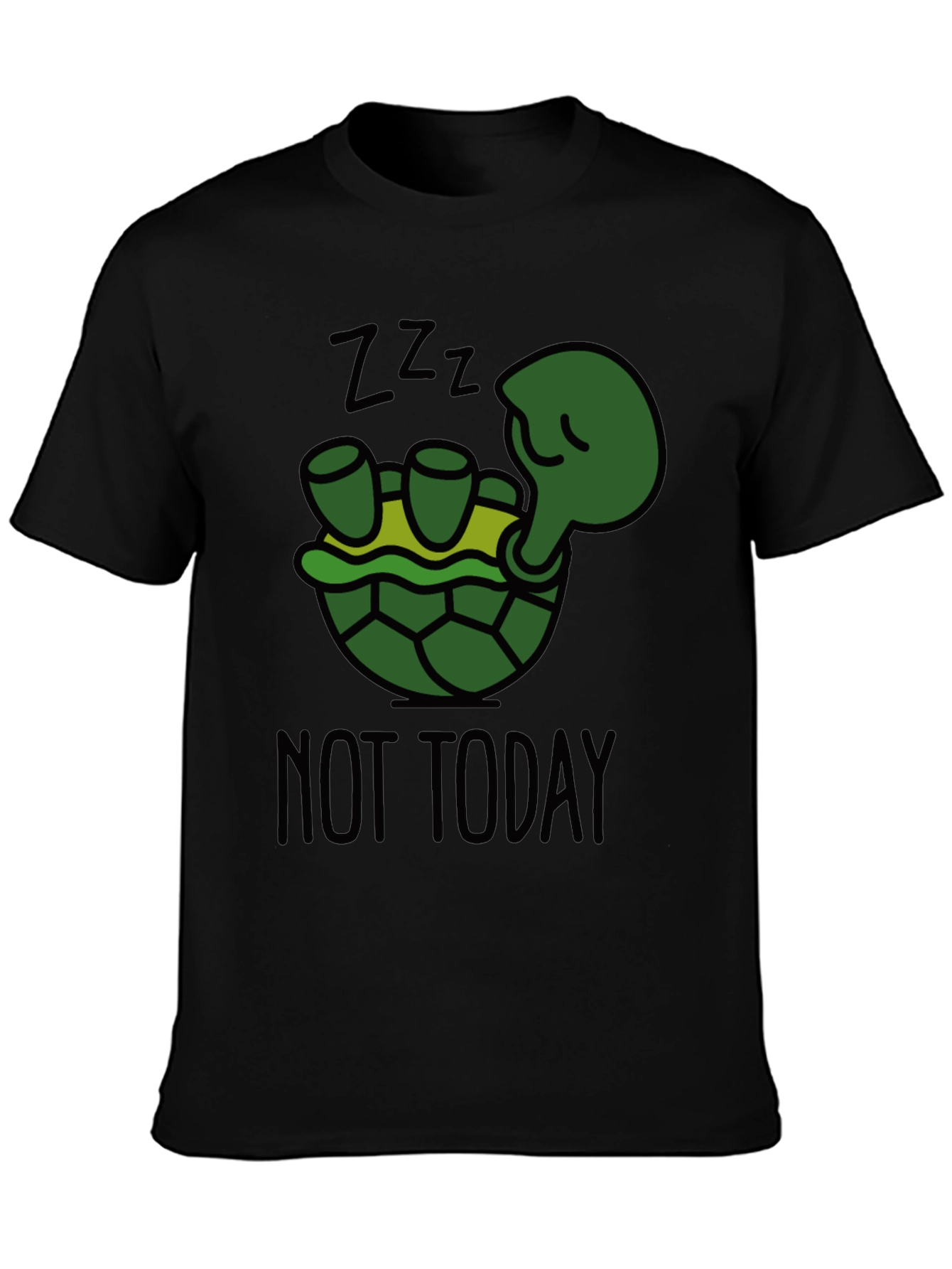 Black Lazy Turtle T-Shirt - Not Today view 3