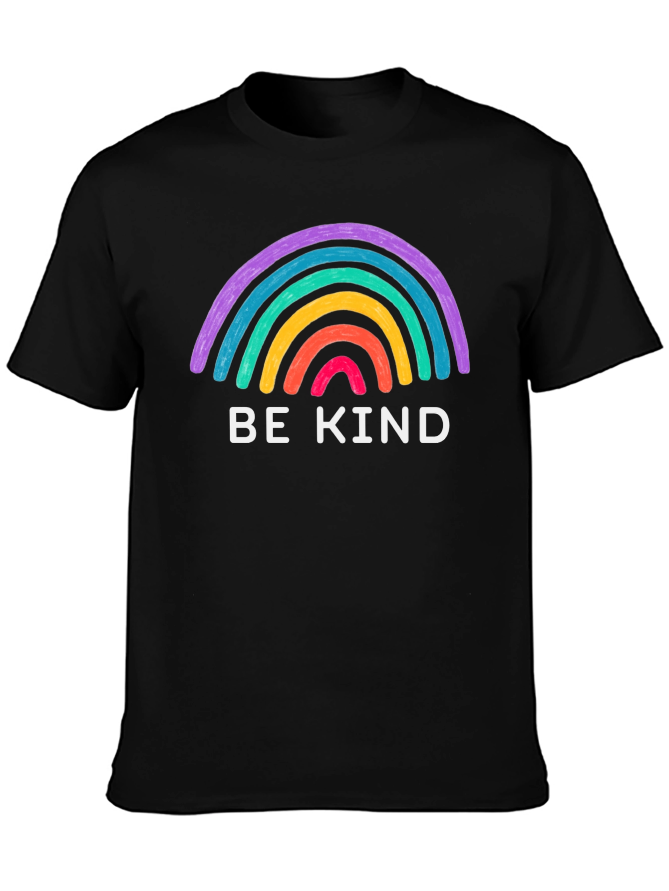Black Be Kind Rainbow Graphic Tee - Black T-Shirt view 3