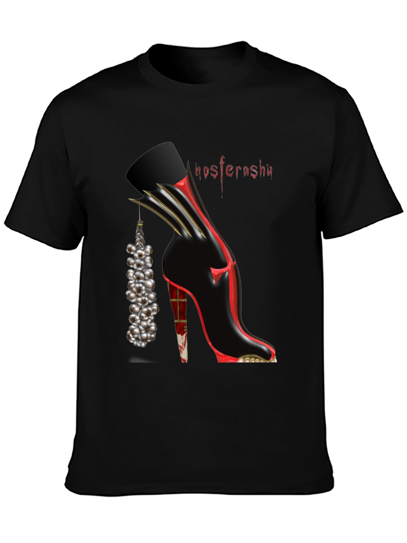 Black Nosferashu Graphic T-Shirt view 3