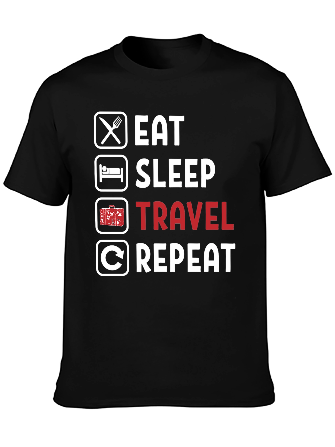 Eat Sleep Travel Repeat T-Shirt - Adventure Awaits! - 3