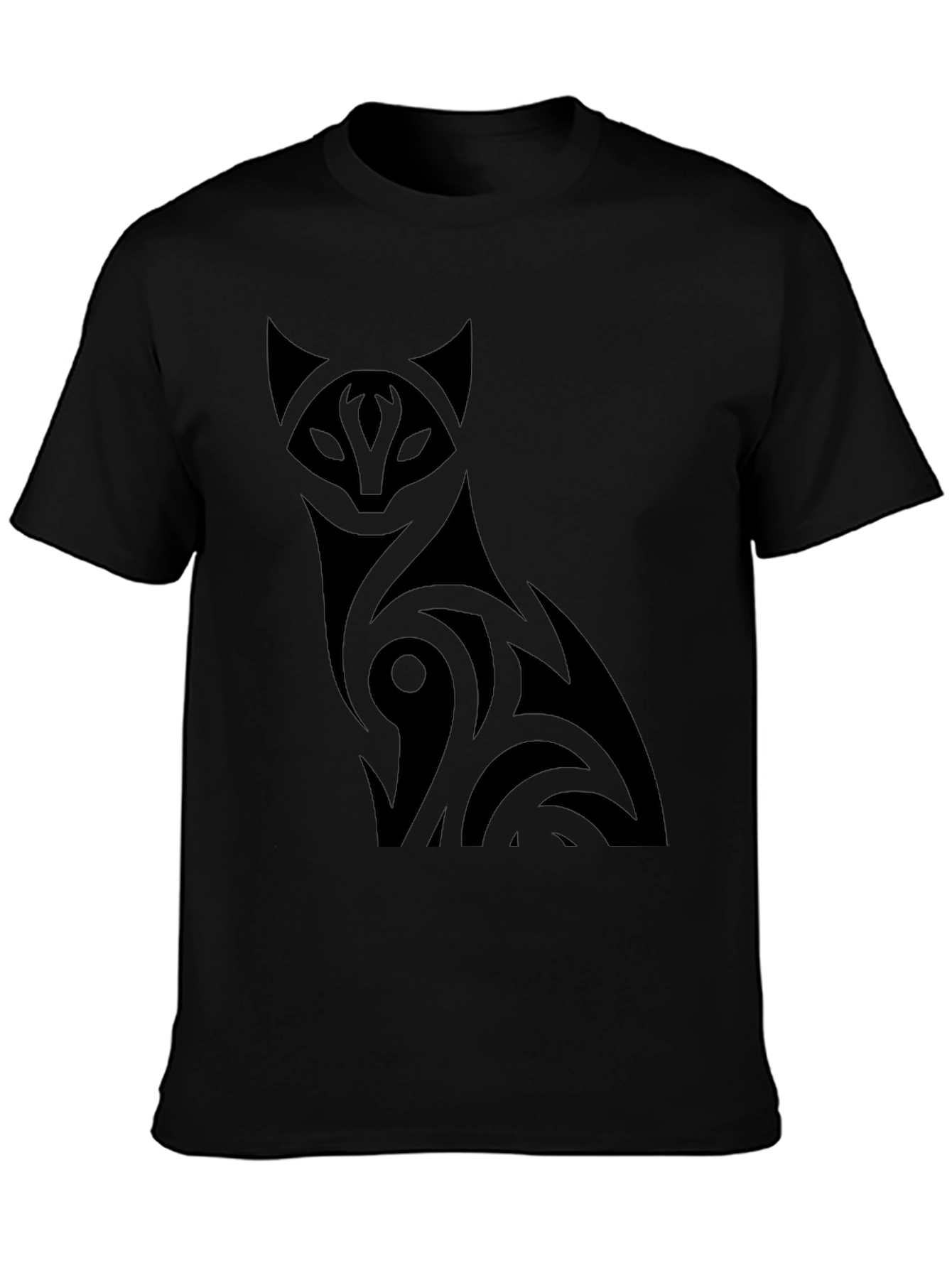 Black Stylish Black Cat Graphic T-Shirt view 3