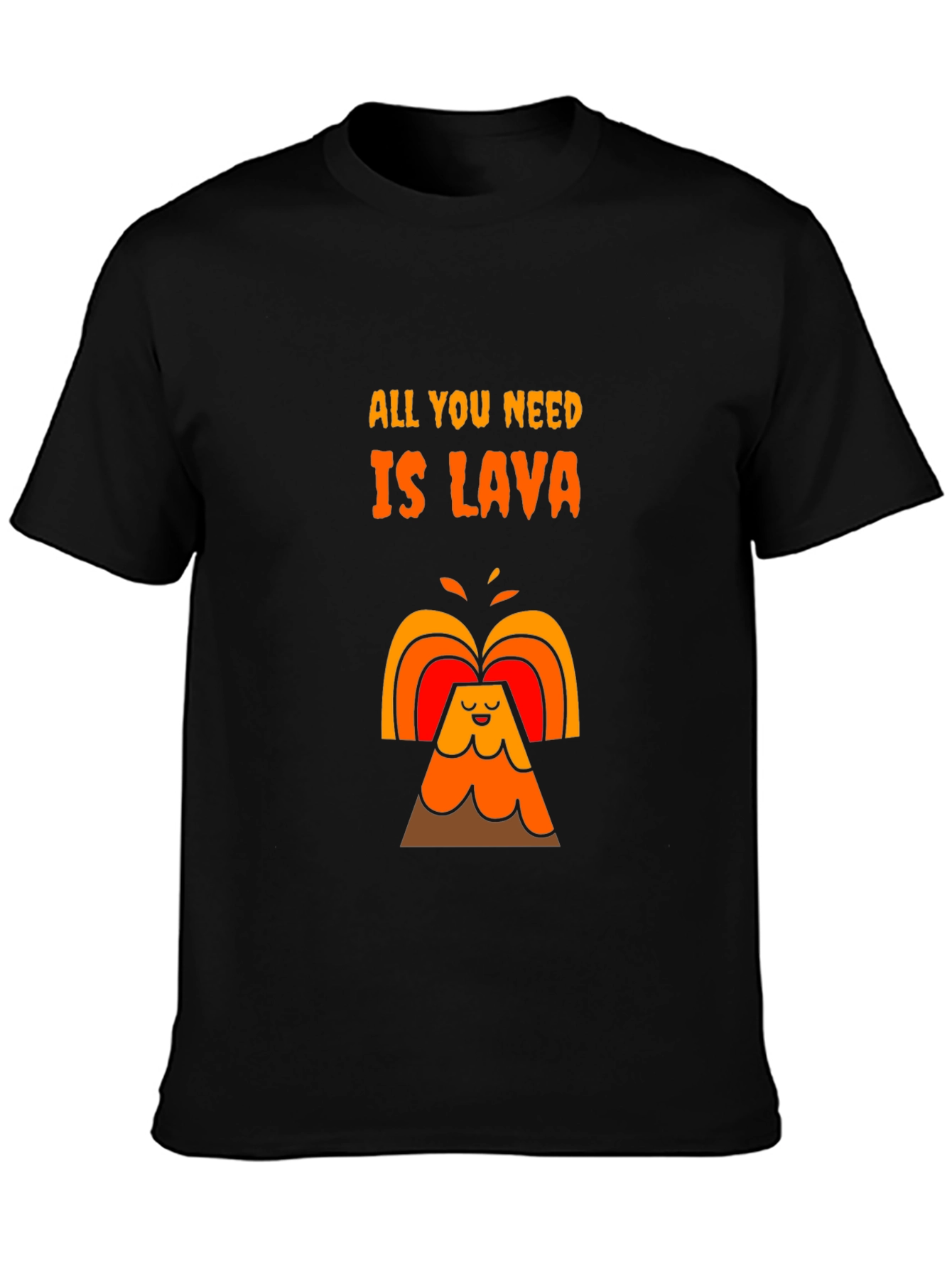 Black Funny Lava T-Shirt - All You Need Is Lava Volcano Tee view 3