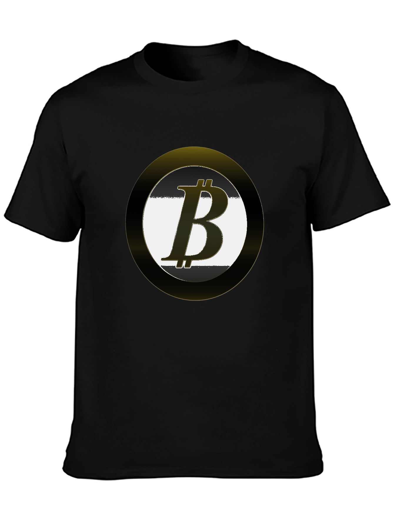Black Bitcoin Logo Black T-Shirt Crypto Currency Tee view 3