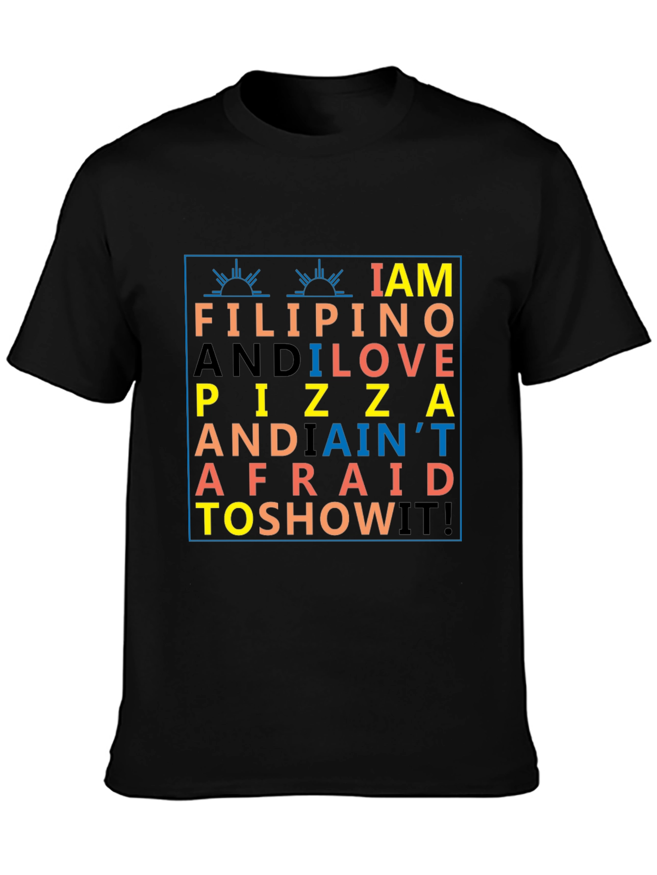 Black Filipino Pizza Lover Graphic Tee view 3