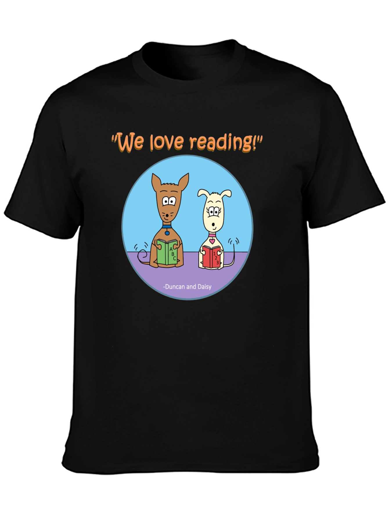 Black Reading Dogs Graphic T-Shirt view 3