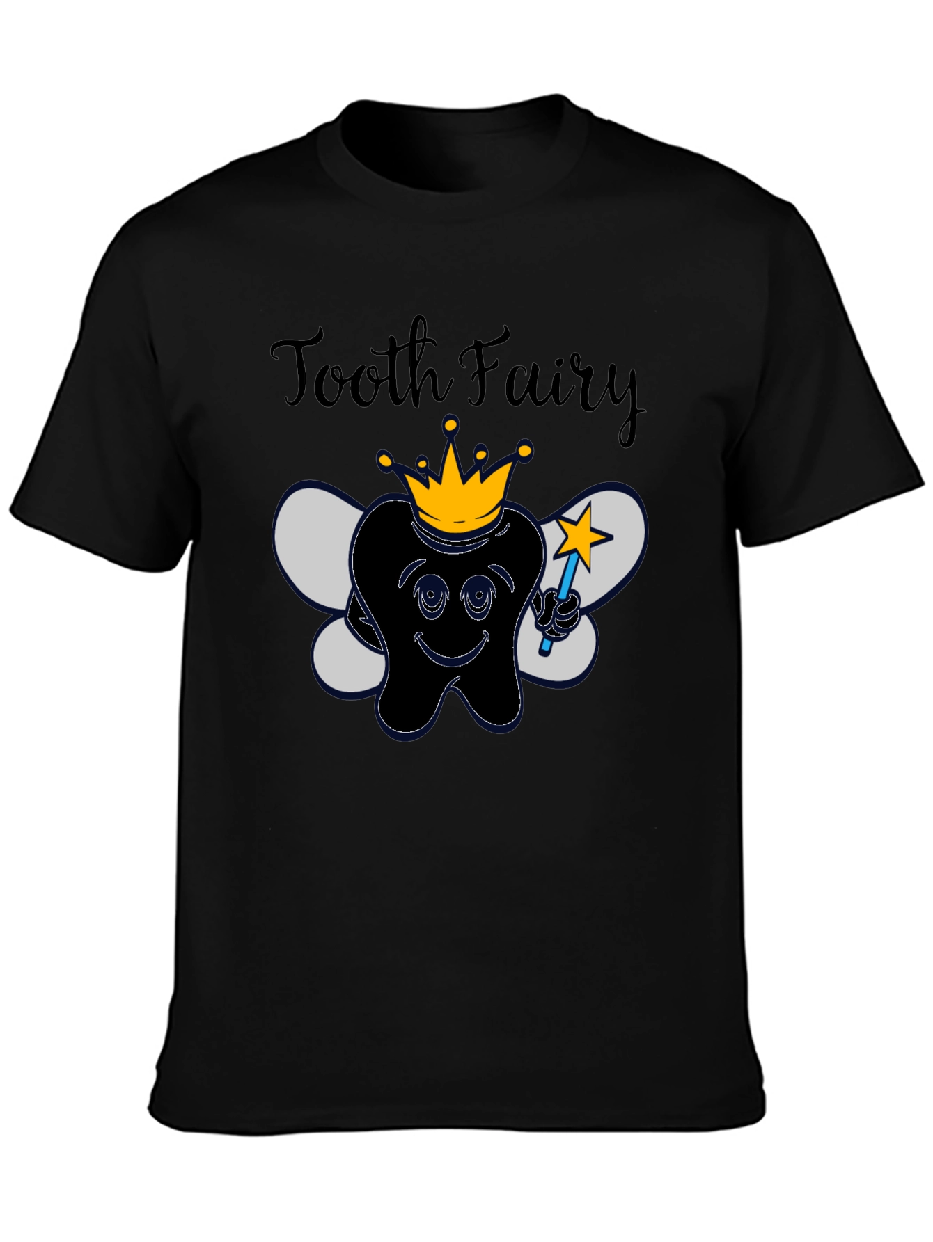Black Tooth Fairy Graphic Tee - Black Novelty T-Shirt view 3