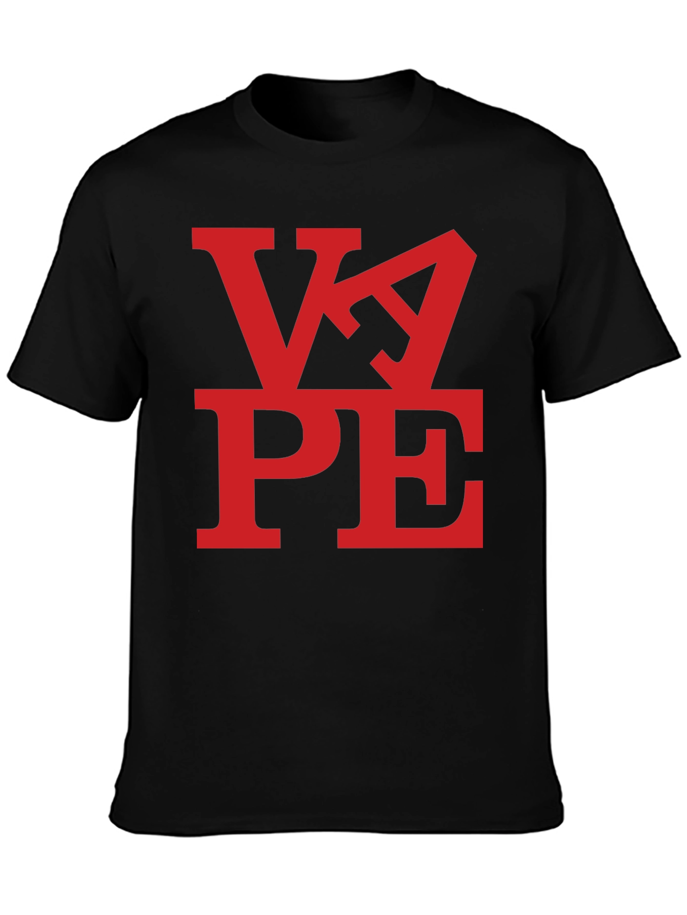 Black VAPE Red Graphic Print Black T-Shirt view 3