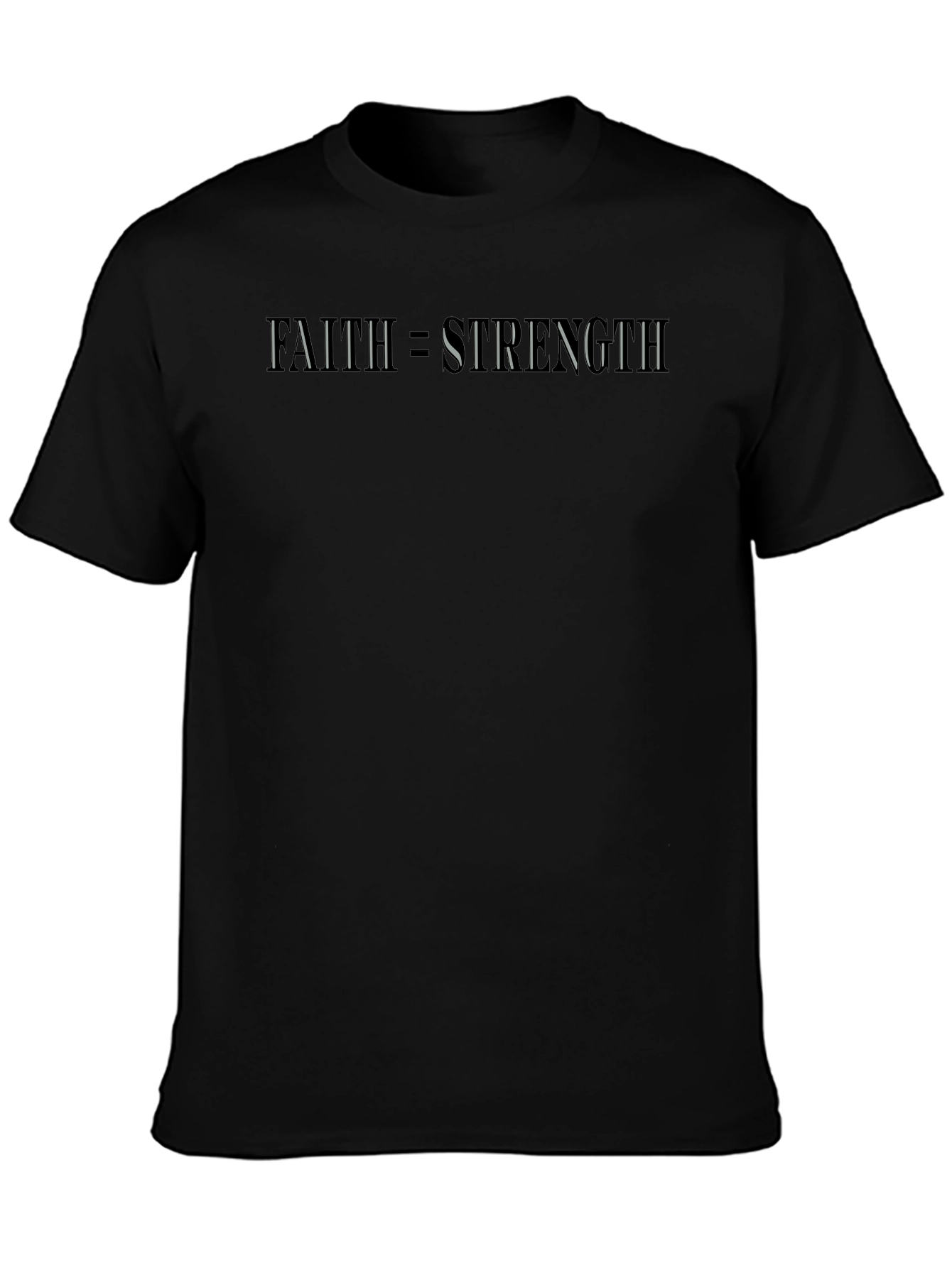 Black Faith Equals Strength Graphic Tee view 3