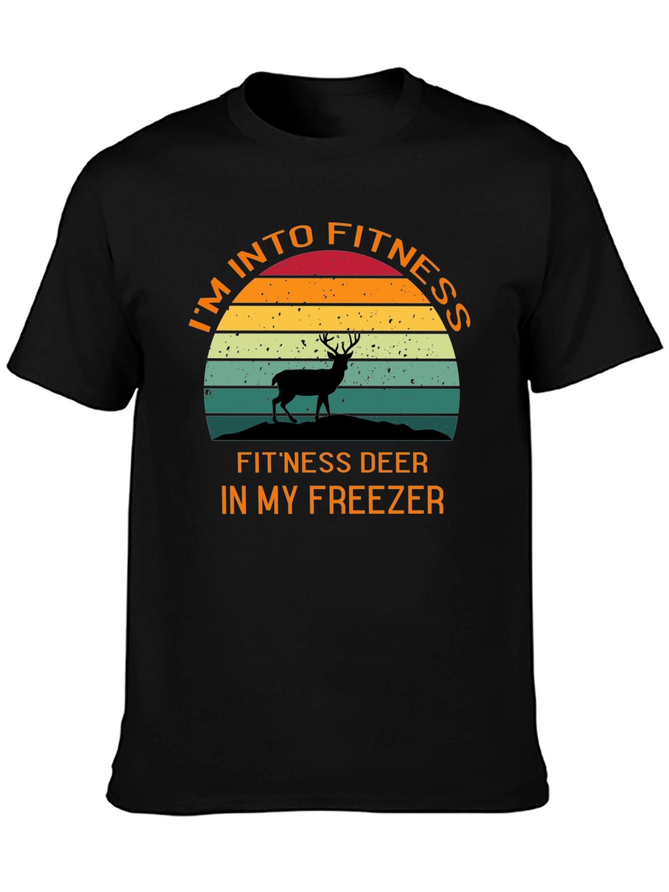 Black Fitness Deer T-Shirt - Humorous Workout Tee view 3