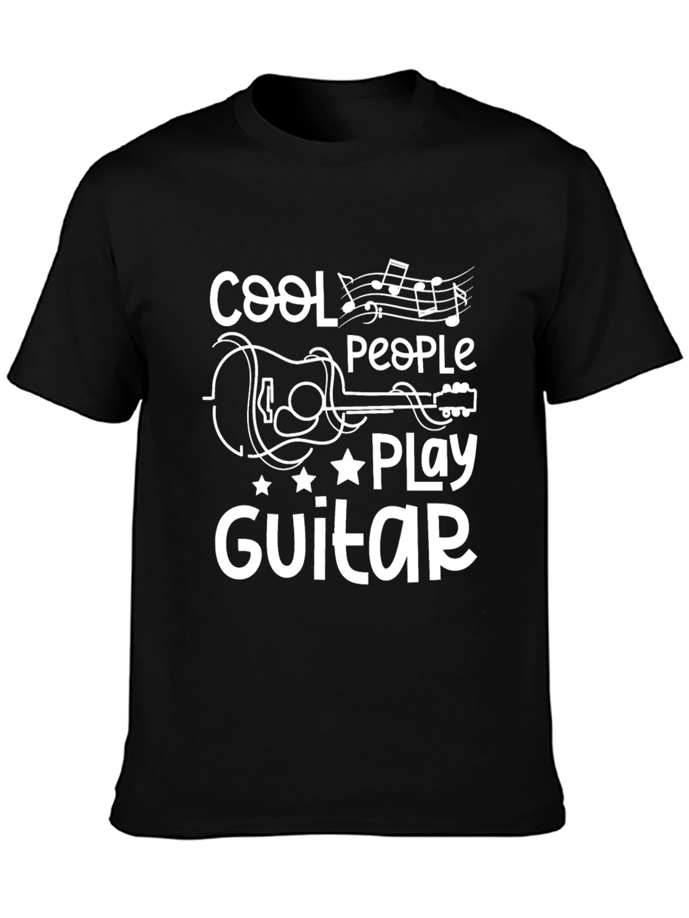 Black Cool People Play Guitar Graphic Tee view 3