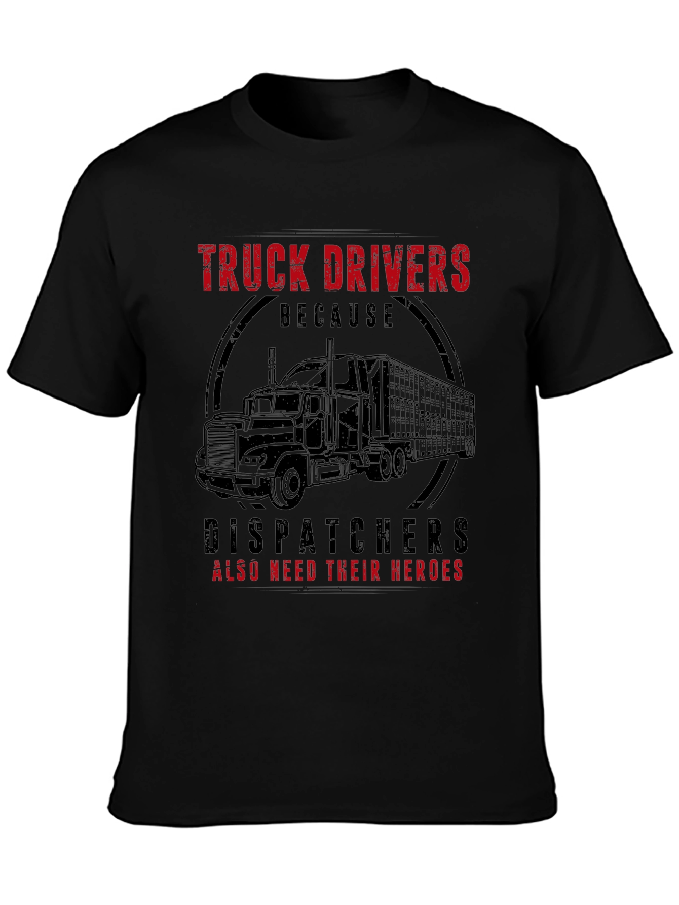 Black Truck Driver Hero Graphic Tee - Black view 3