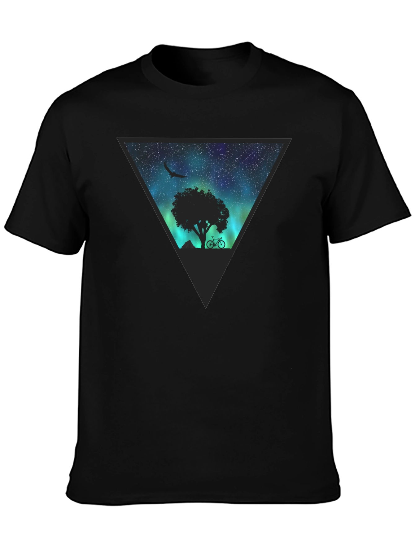 Black Aurora Tree Graphic Tee - Black view 3