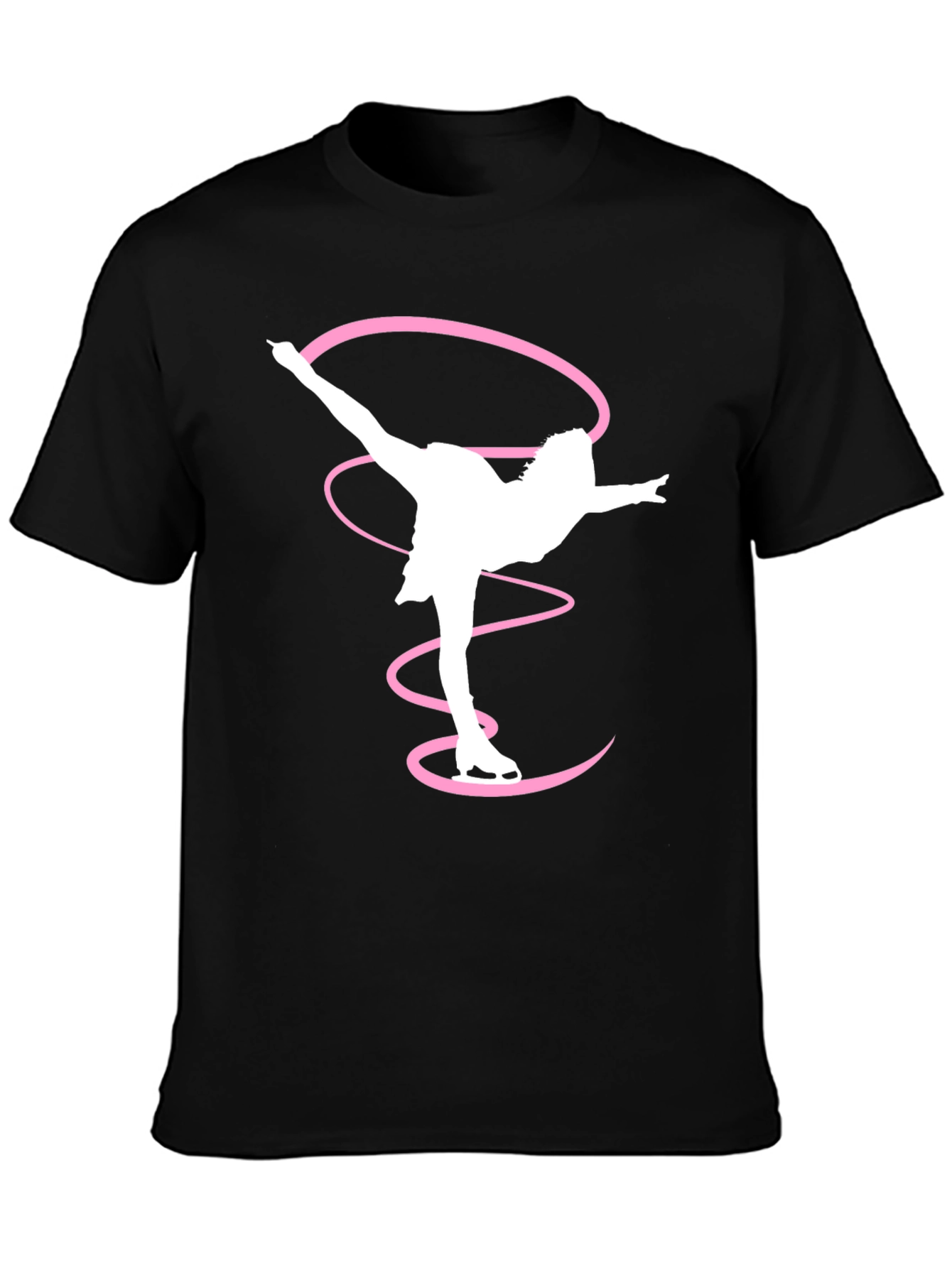 Black Figure Skater T-Shirt Black Cotton Graphic Tee view 3