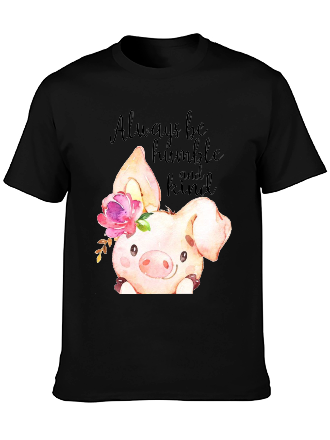 Black Humble & Kind Piglet Graphic Tee view 3