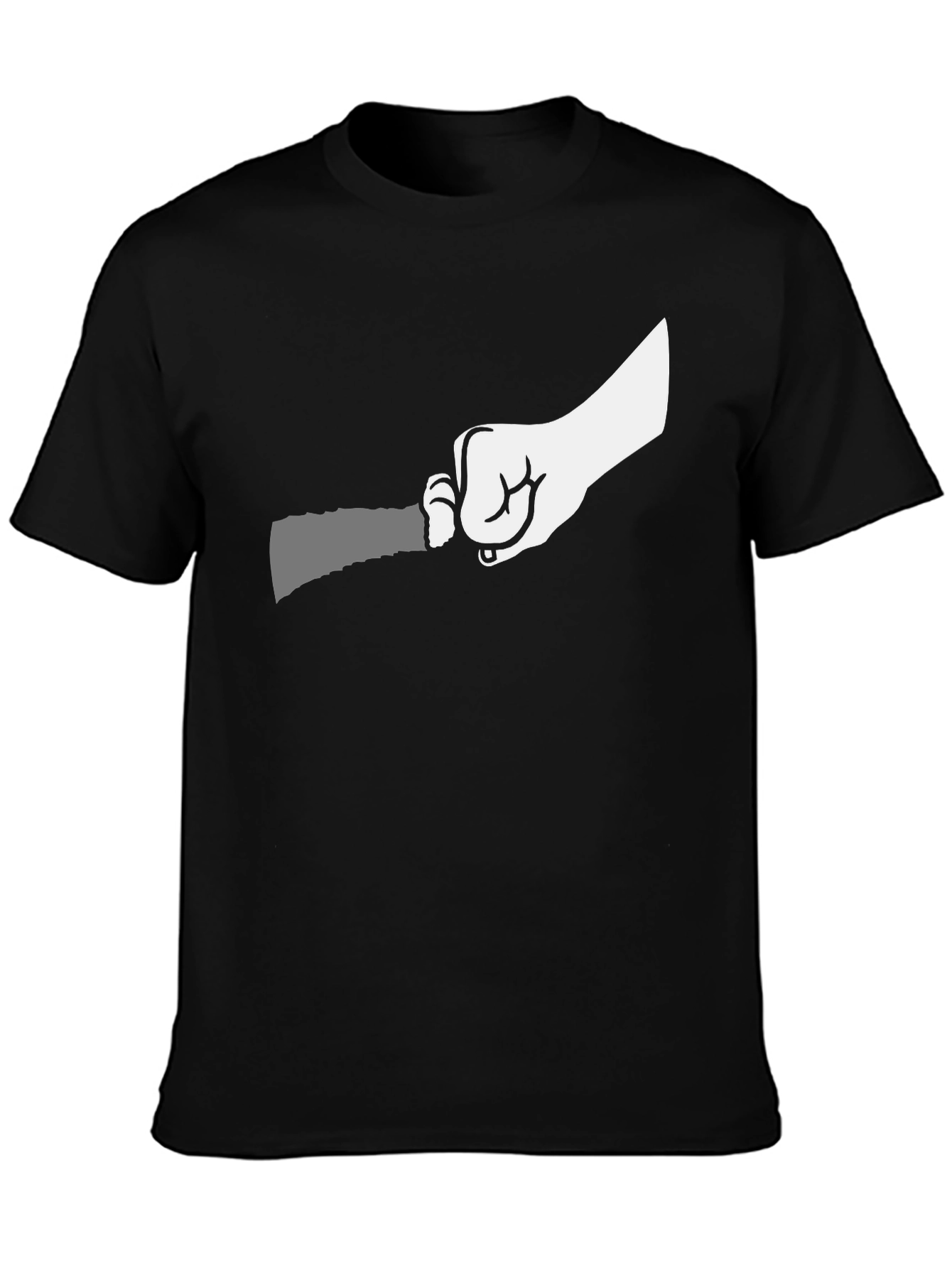 Black Hand Holding Knife Graphic T-Shirt view 3