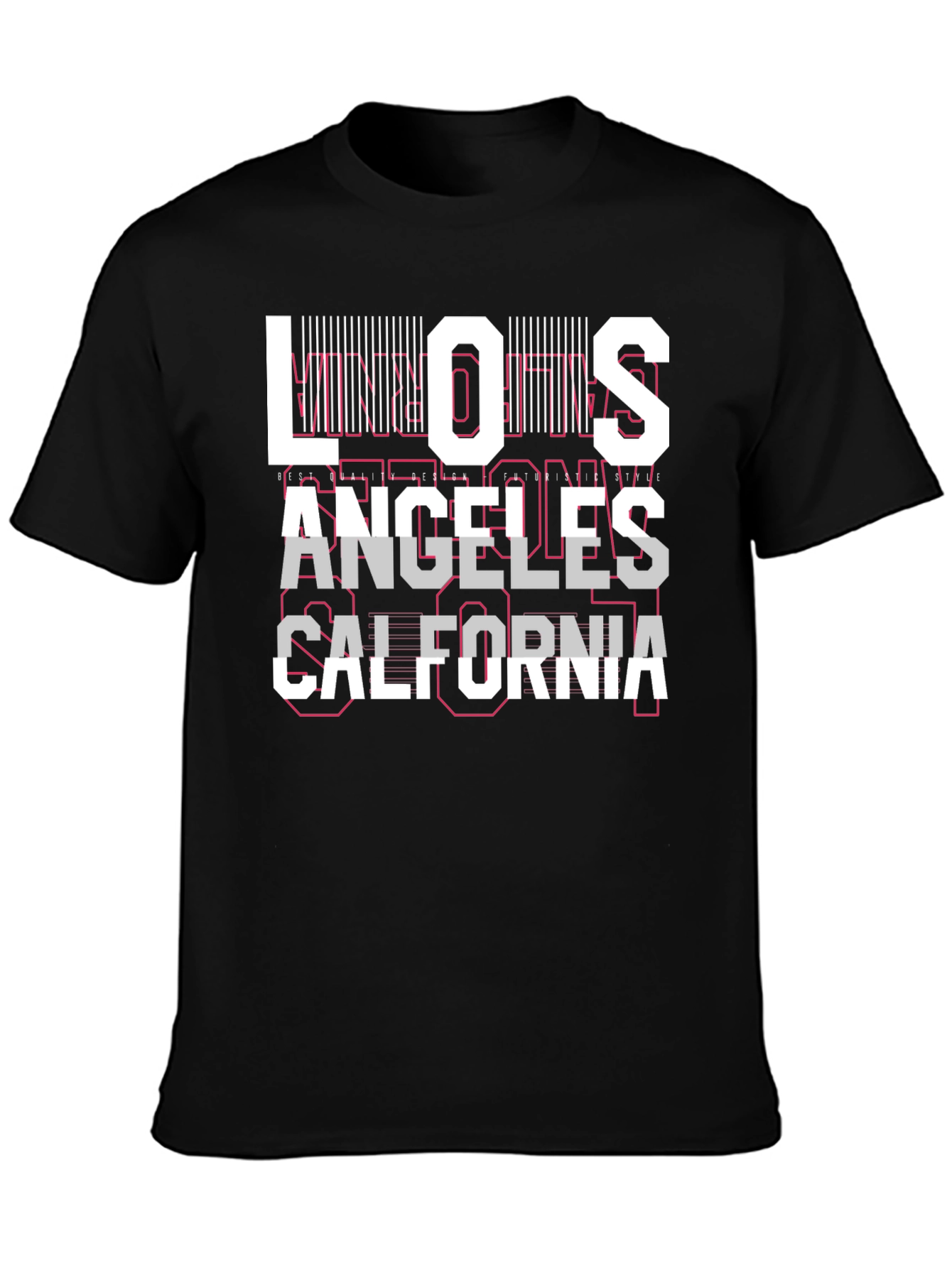 Black Los Angeles California Graphic Print T-Shirt view 3