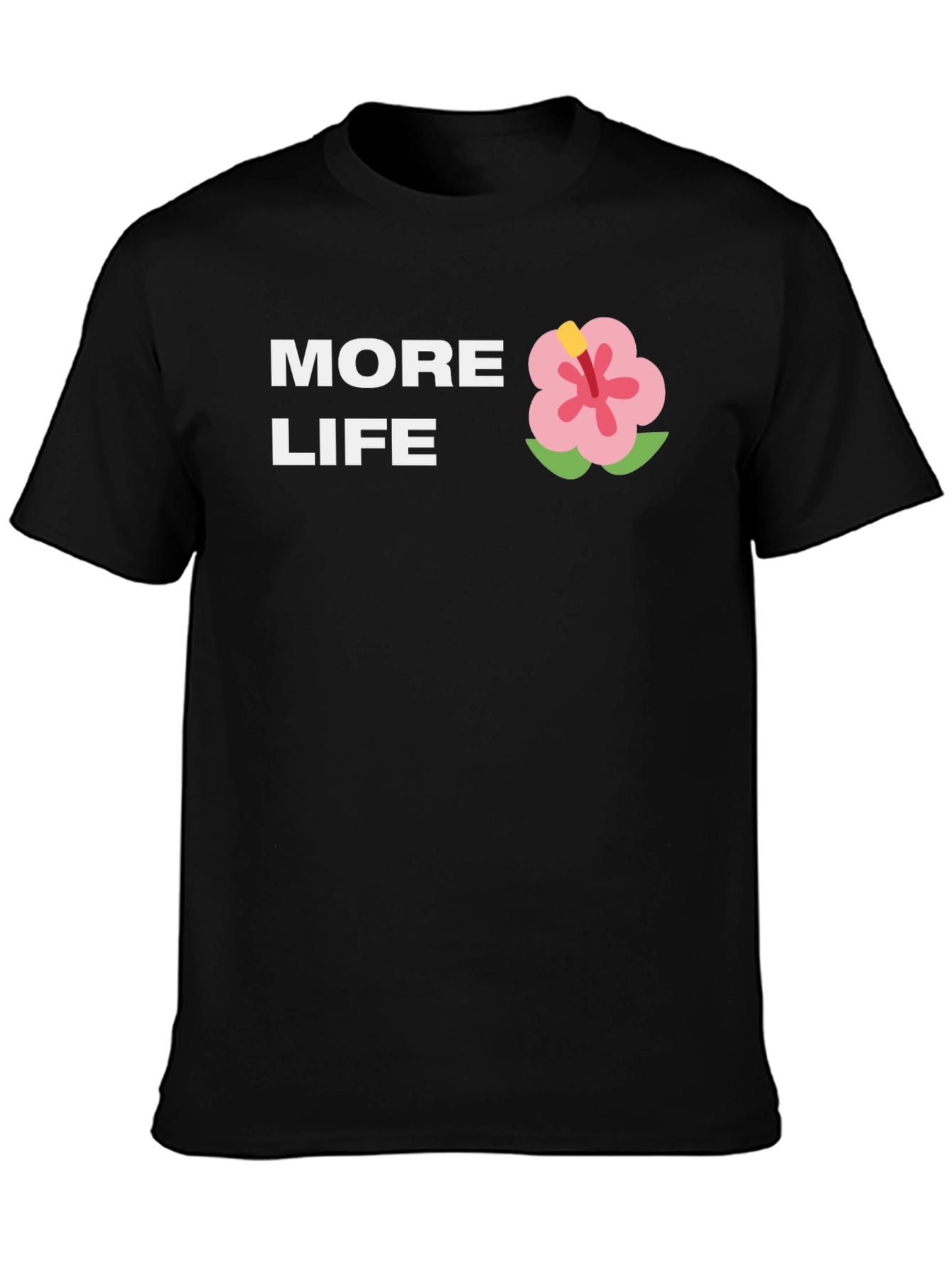 Black More Life Graphic Tee - Casual Black T-Shirt view 3