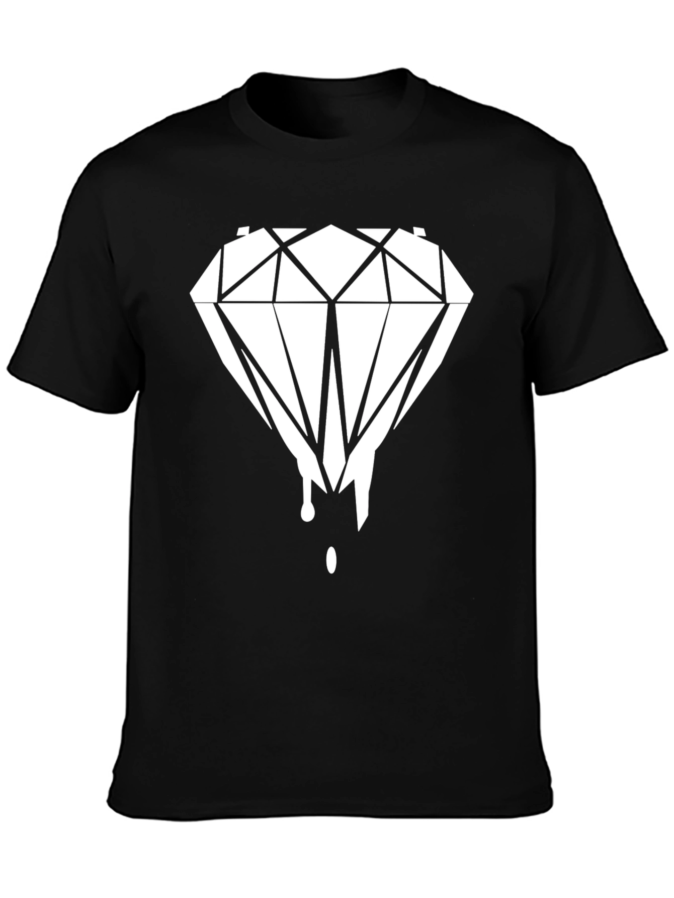 Diamond Drip Graphic Tee - Black Cotton Blend - 3