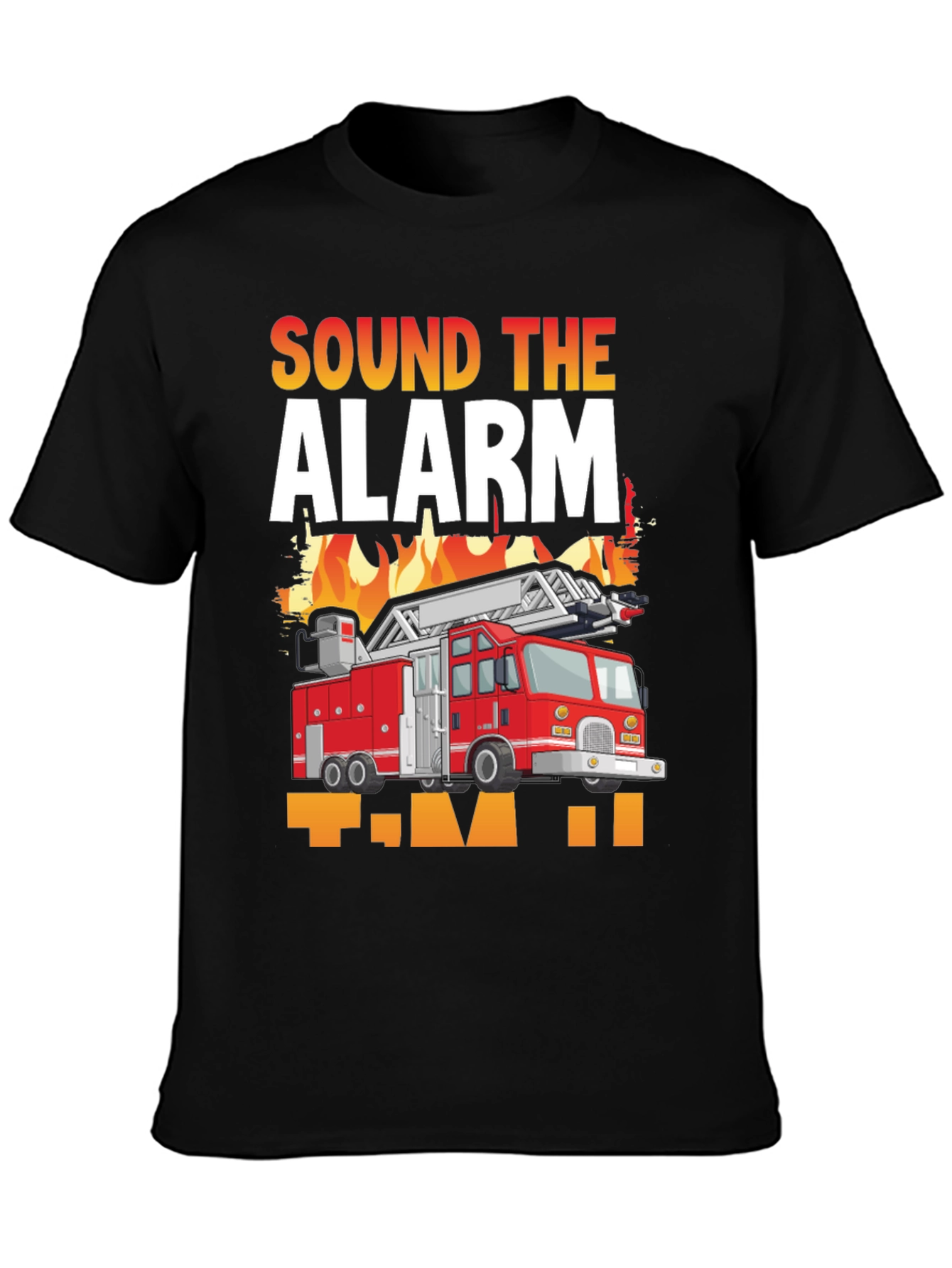 Black Sound the Alarm Firefighter T-Shirt view 3