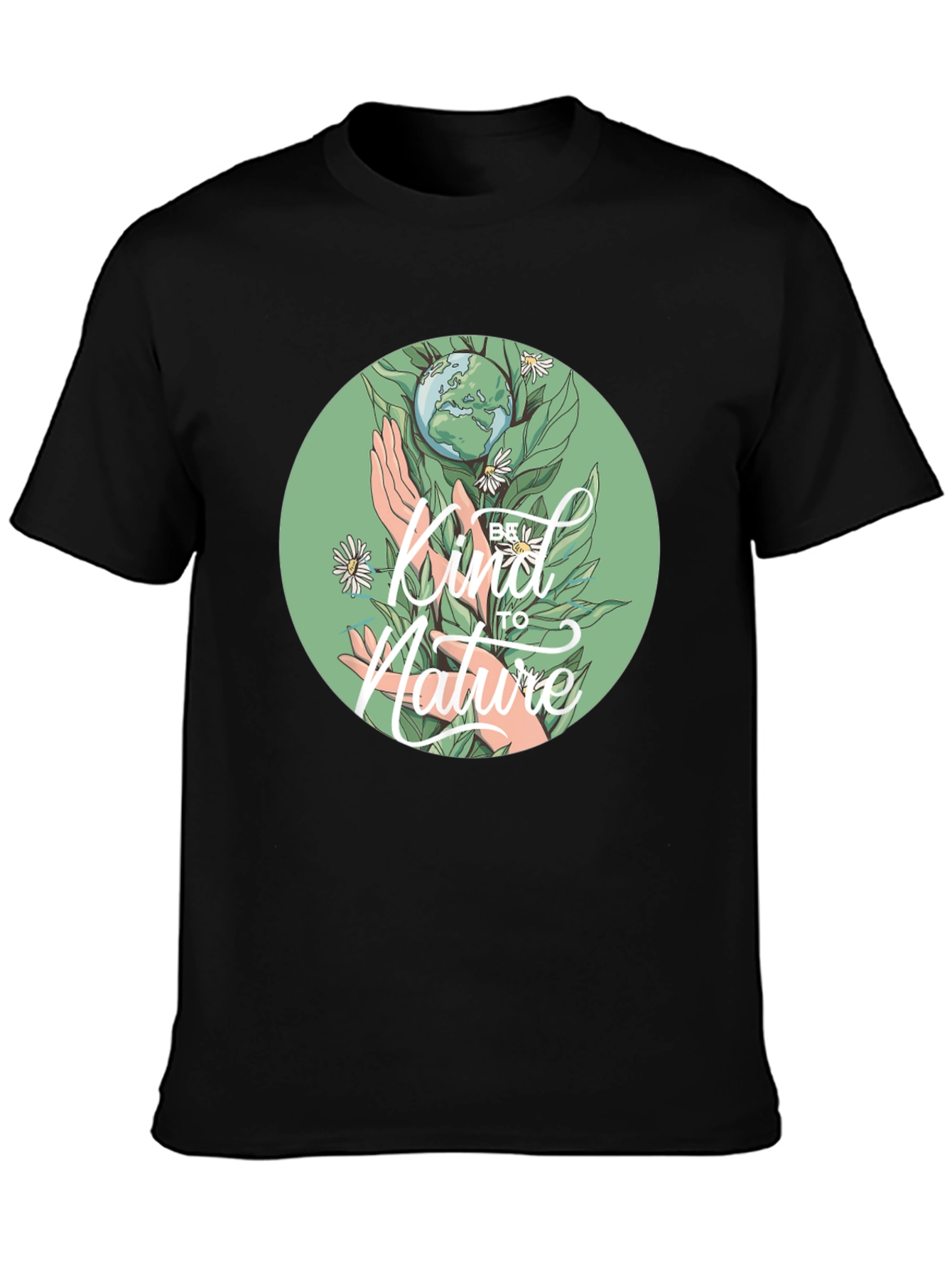 Black Kind To Nature Graphic Tee - Eco-Friendly Design view 3