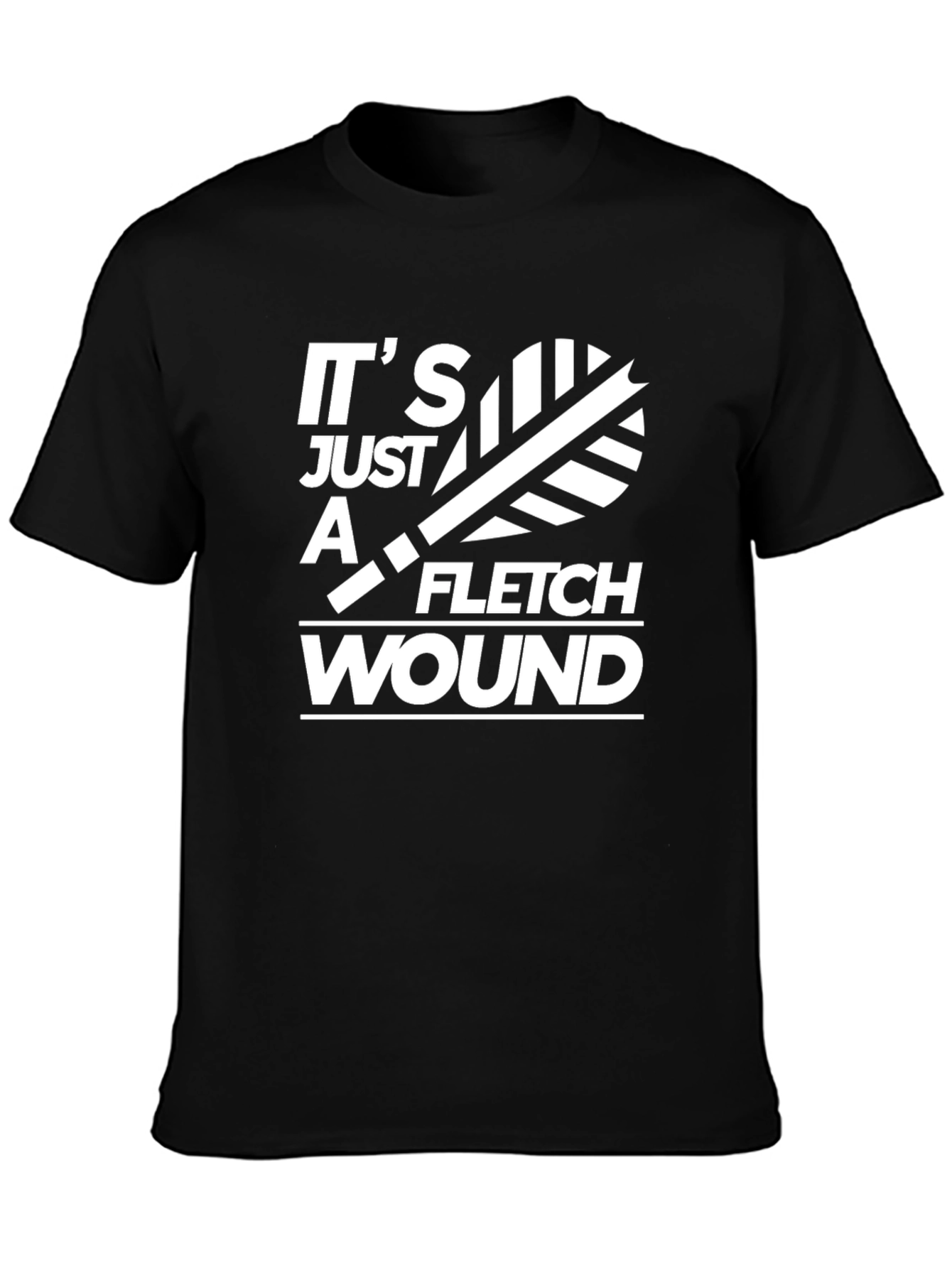 Black It's Just a Fletch Wound T-Shirt view 3
