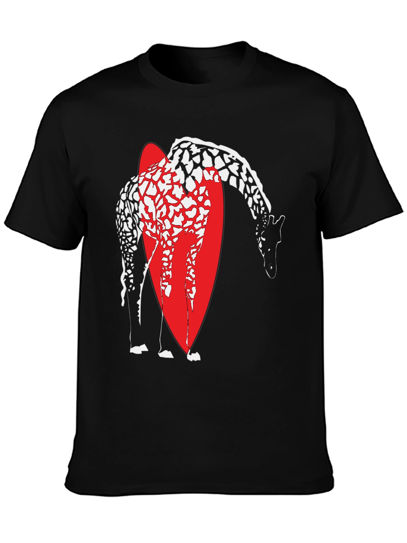 Black Giraffe Graphic Tee - Stylish Men's Black T-Shirt view 3