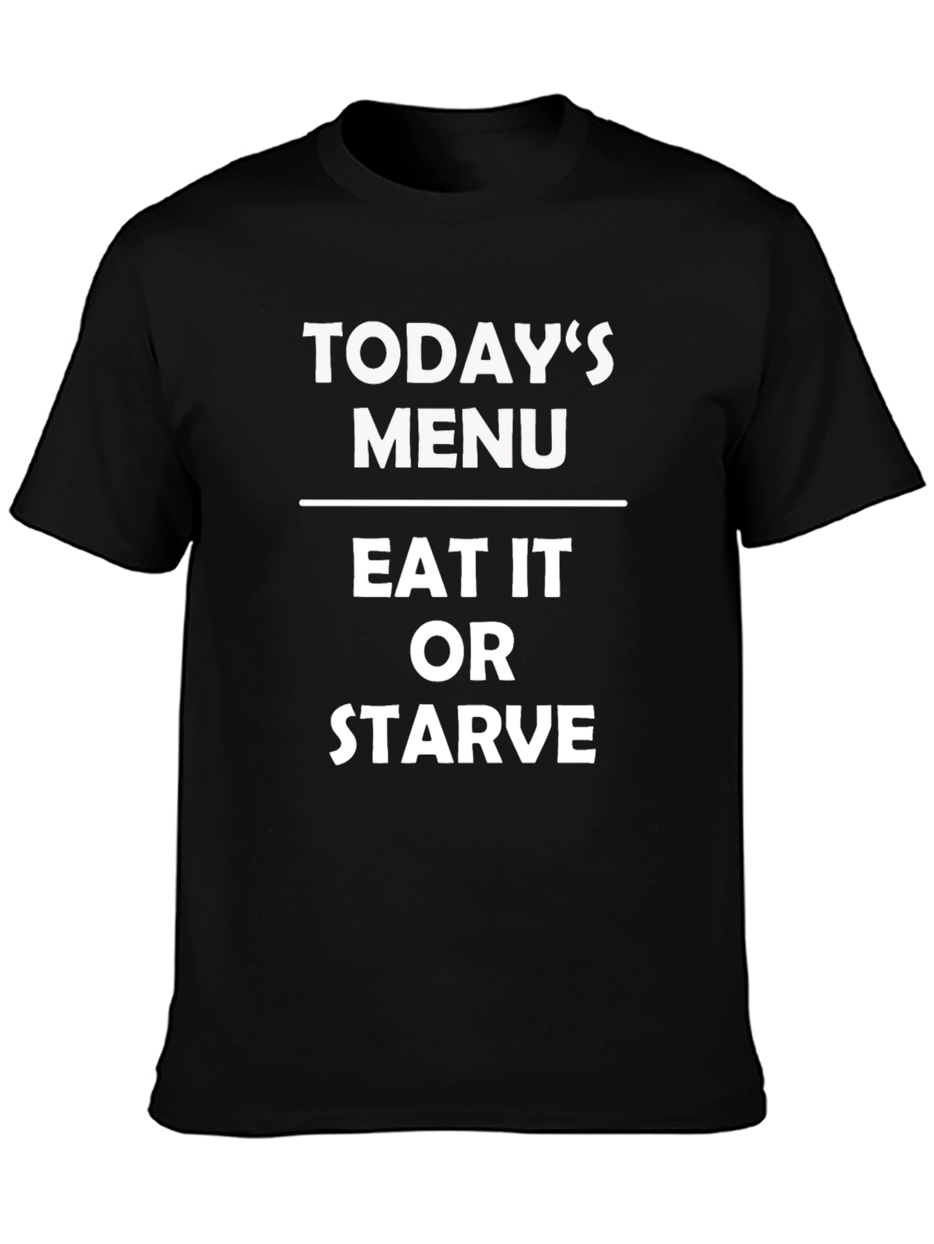 Black Eat It or Starve T-Shirt - Funny Menu Tee view 3
