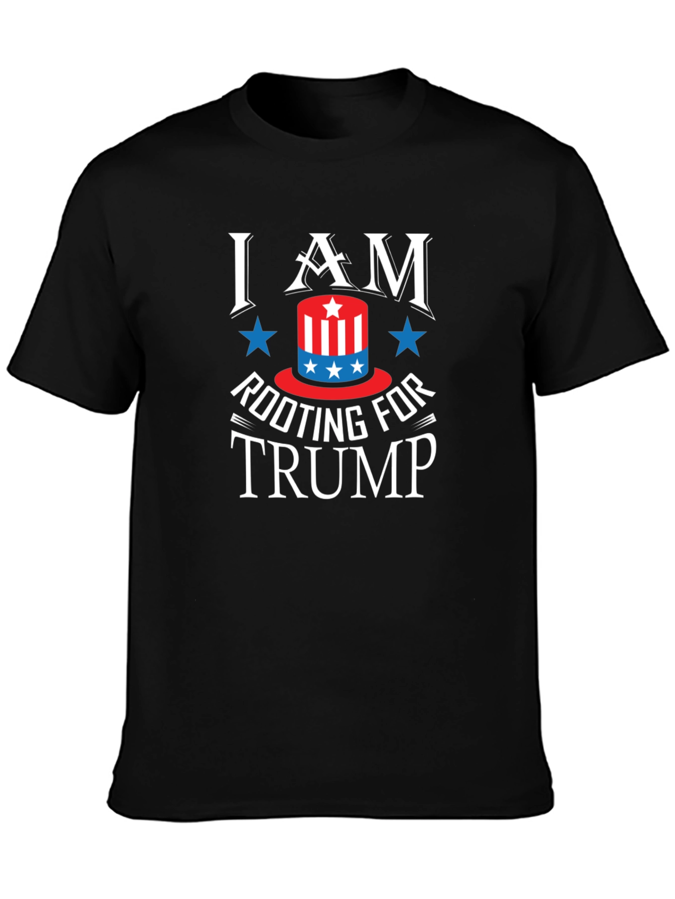 Black I Am Rooting For Trump Patriotic Graphic Tee view 3