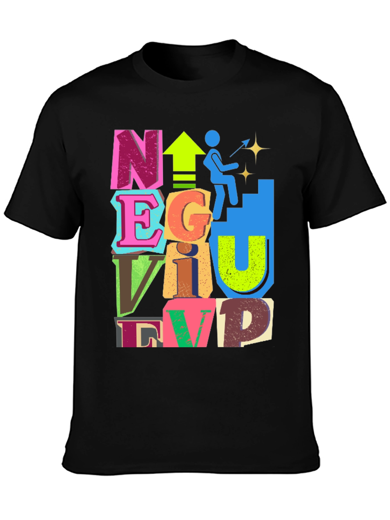 Black Motivational Graphic Tee - Climb to the Top! view 3