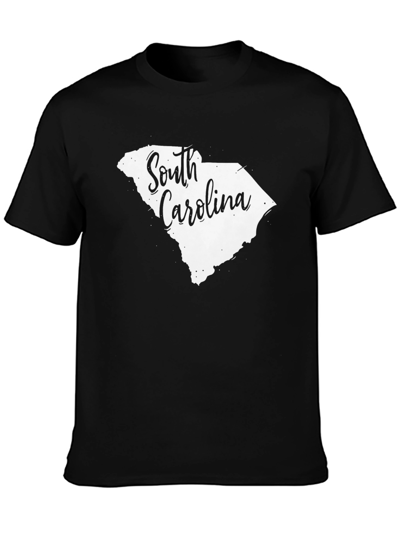 Black South Carolina State Map T-Shirt view 3