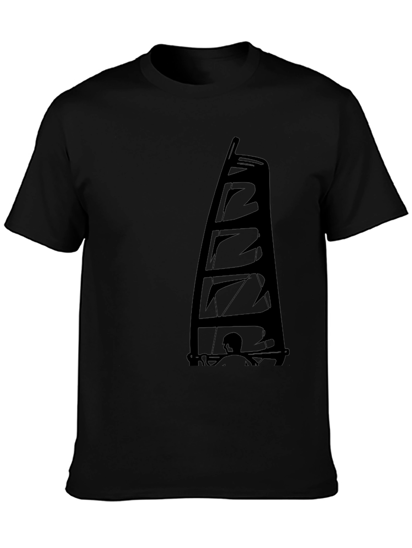 Black Sailing Graphic Tee - Black Crew Neck T-Shirt view 3
