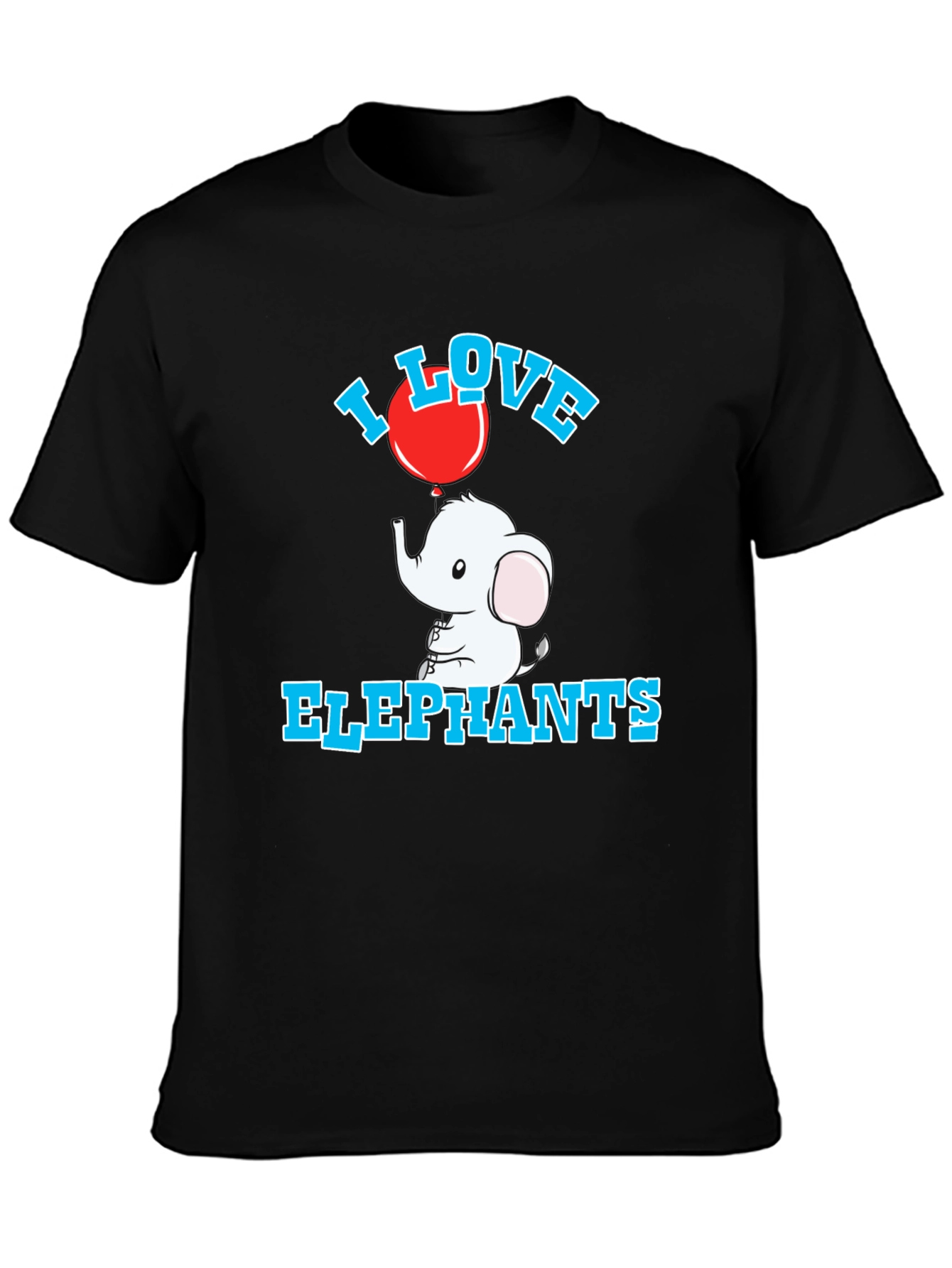 Black I Love Elephants Black Graphic Tee view 3